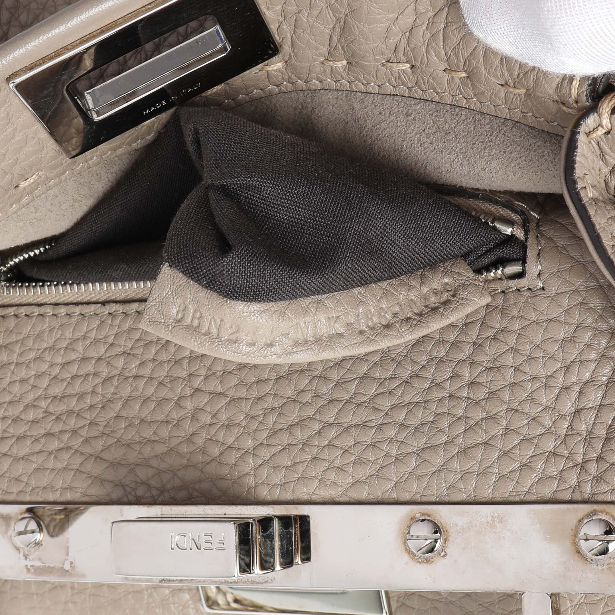 Fendi Plaster Cuoio Romano Snakeskin Selleria Mini Peekaboo Iconic Satchel - Image 6