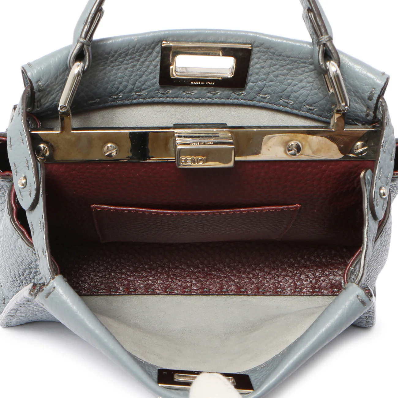 Fendi Tempesta Calfskin Romano Selleria Mini Peekaboo Iconic Satchel - Image 4