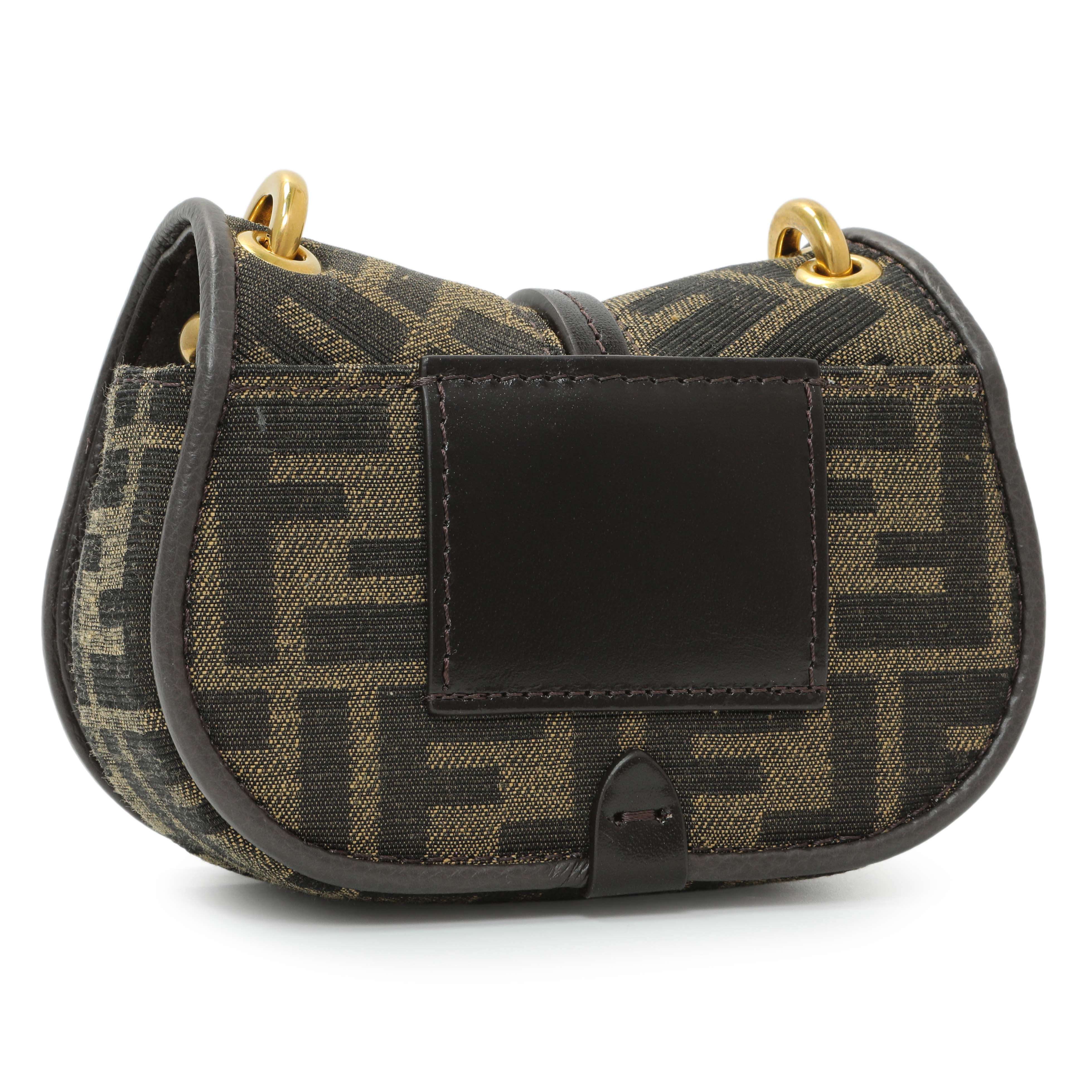 Fendi Tobacco Jacquard Vitello Cher Cuoio FF 1974 Nano C'mon - Image 2