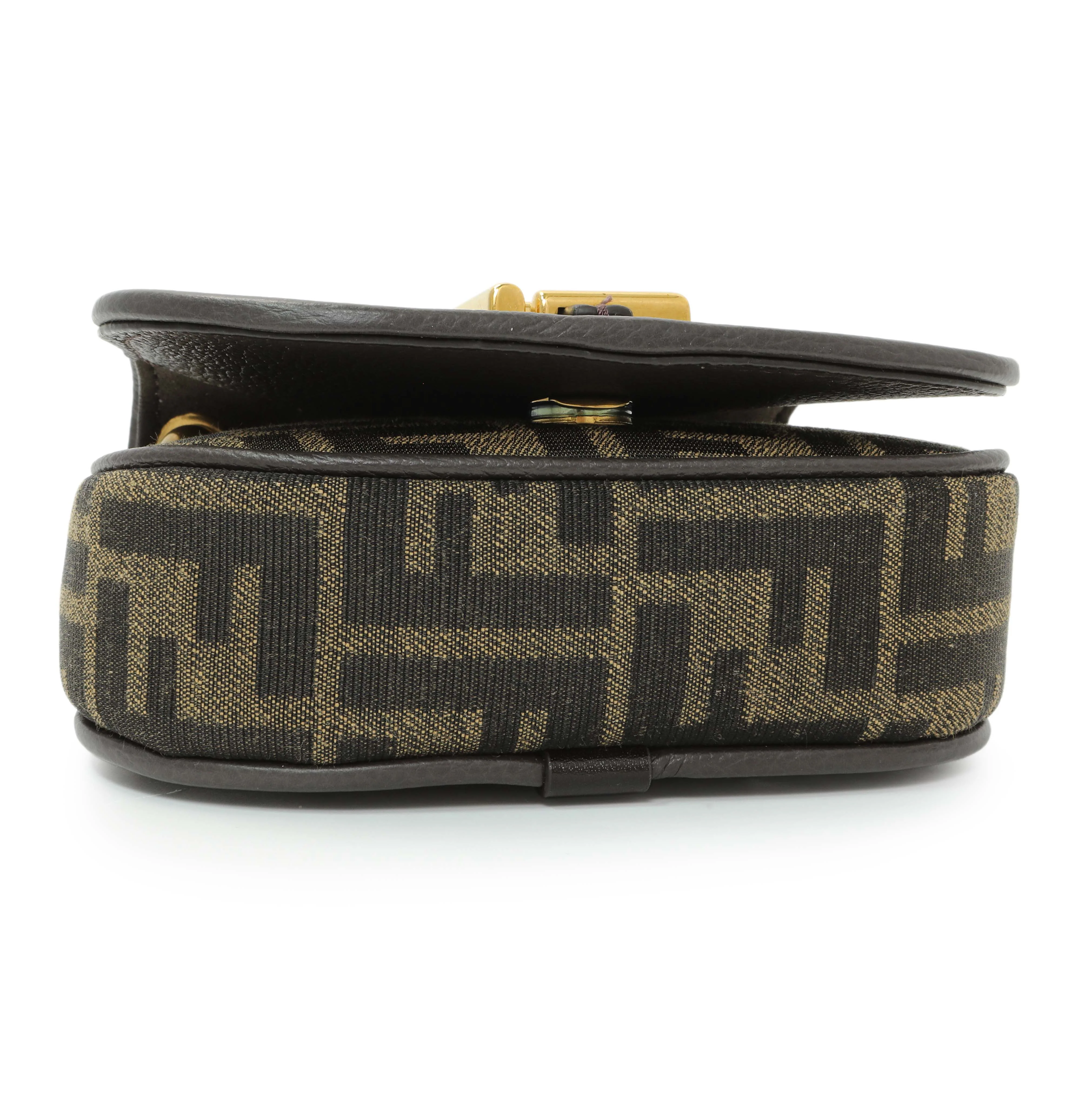Fendi Tobacco Jacquard Vitello Cher Cuoio FF 1974 Nano C'mon - Image 3
