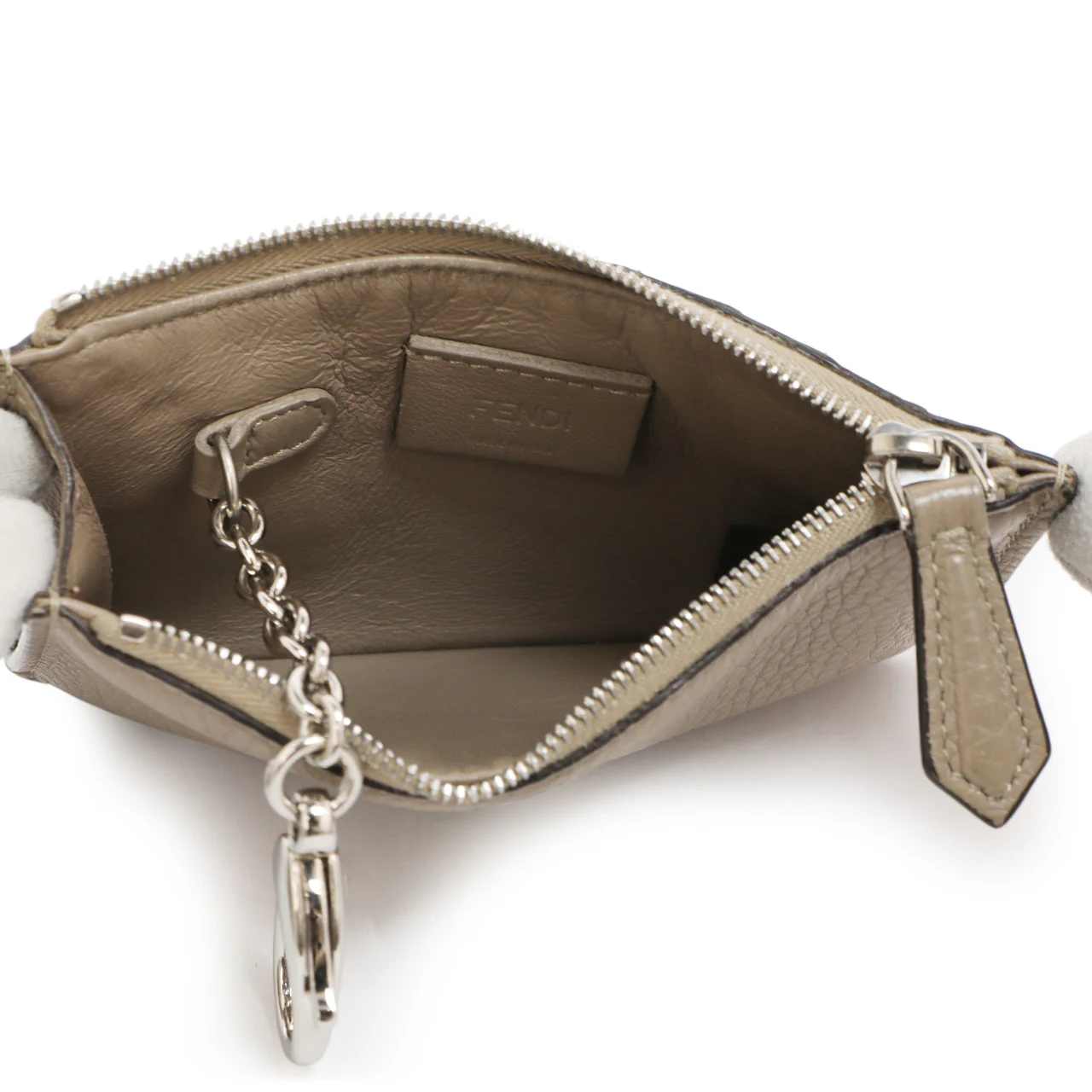 Fendi Tortora Cuoio Romano Vitello Grace Key Case Pouch - Image 4