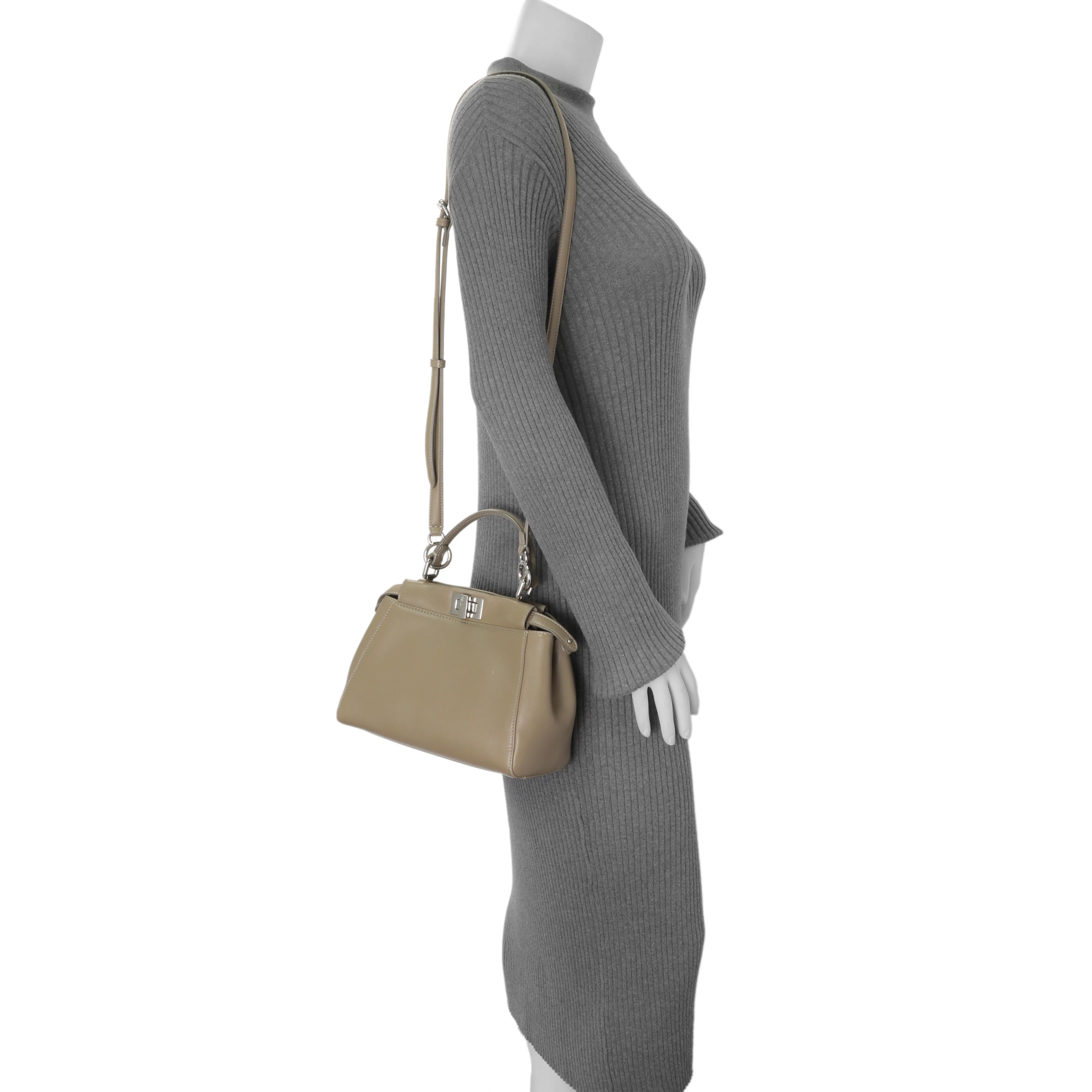 Fendi Tortora Nappa Mini Peekaboo Iconic Satchel - Image 12