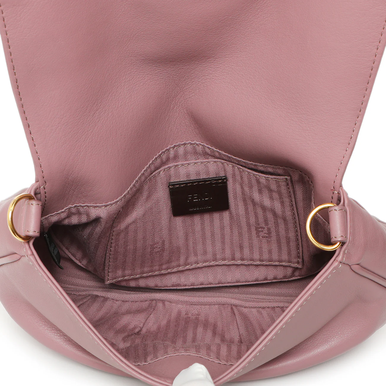 Fendi Vitello Flamingo Fendista Pouchette Crossbody - Image 4