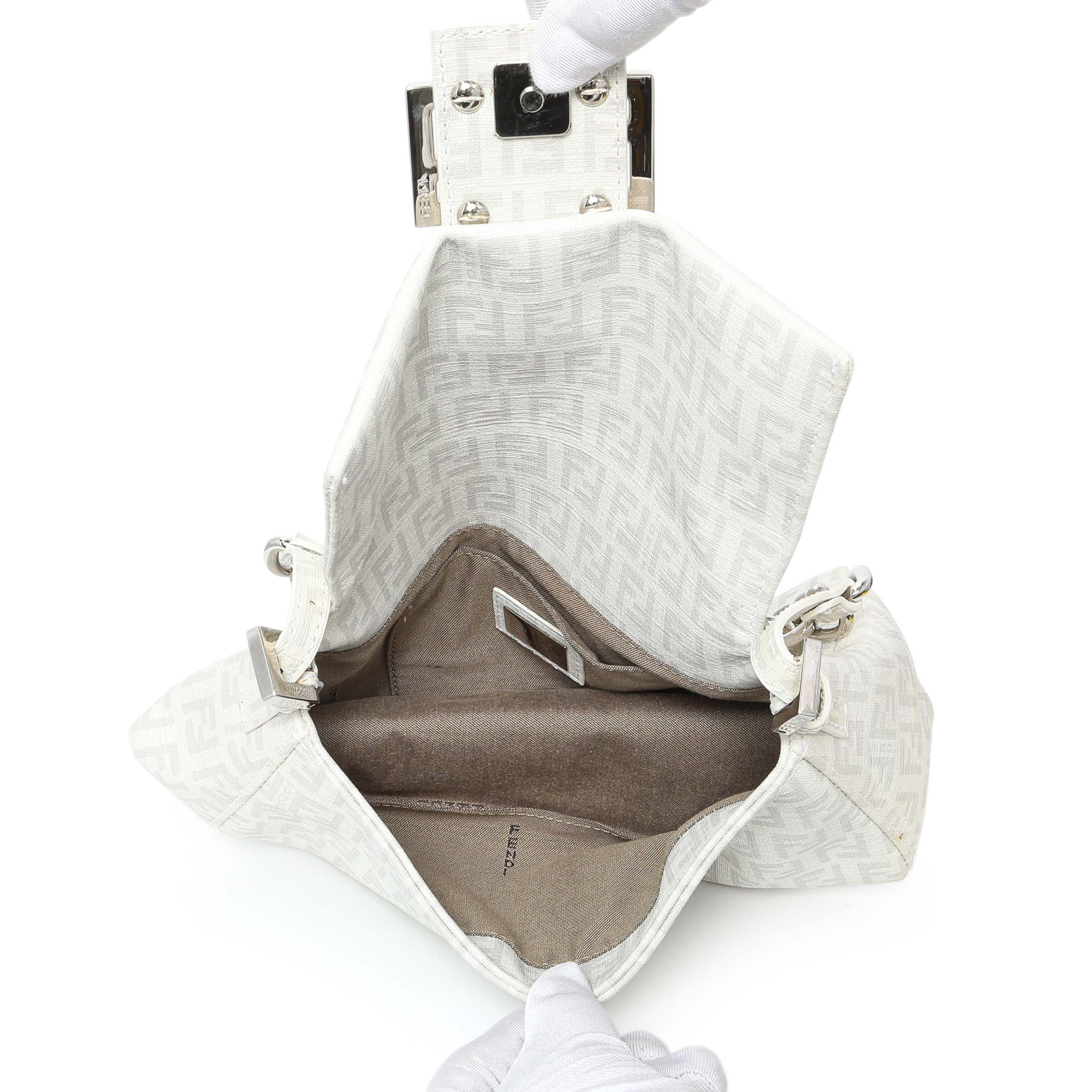 Fendi White Mini Mama Baguette - Image 8
