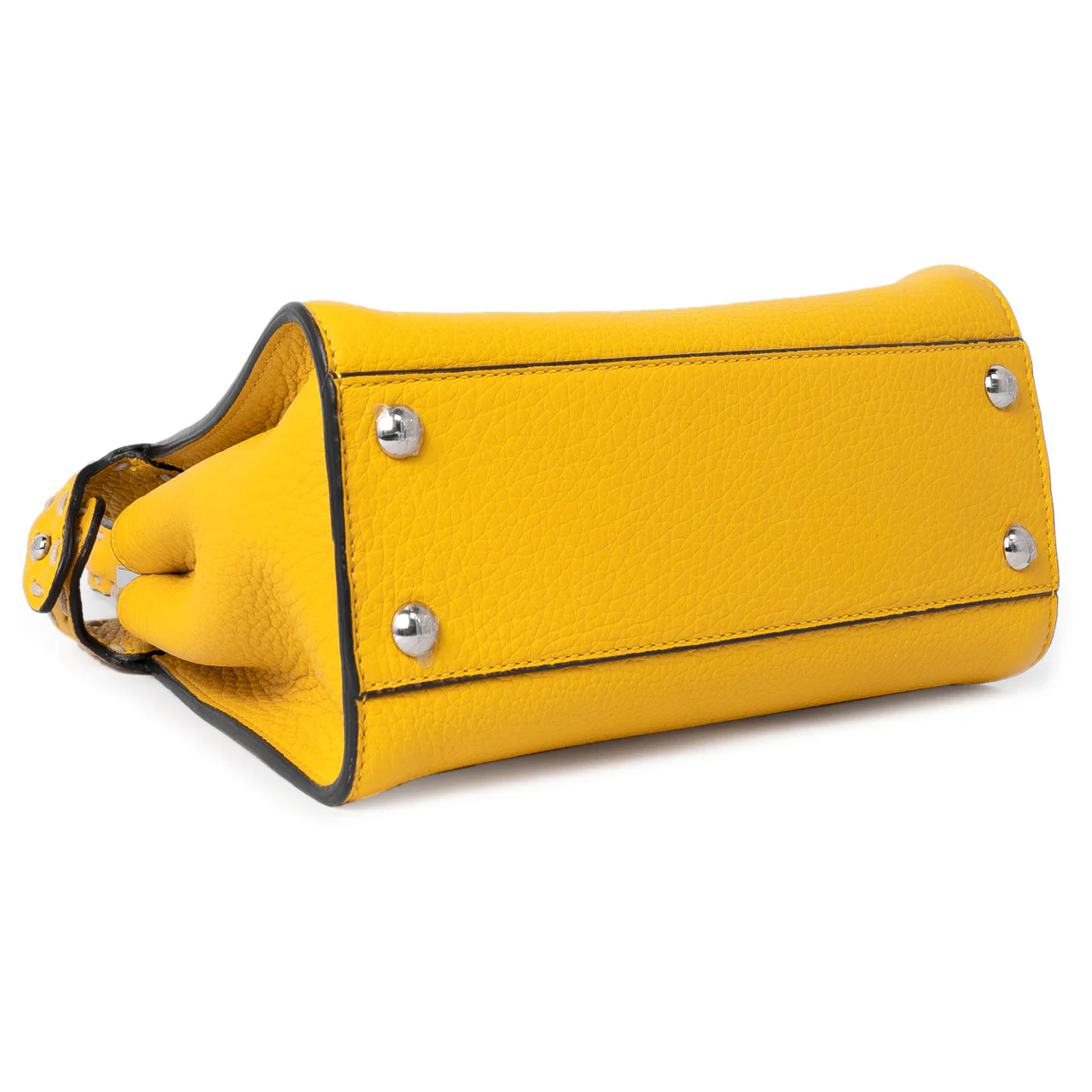 Fendi Yellow Cuoio Romano Selleria Mini Peekaboo Iconic Satchel - Image 3
