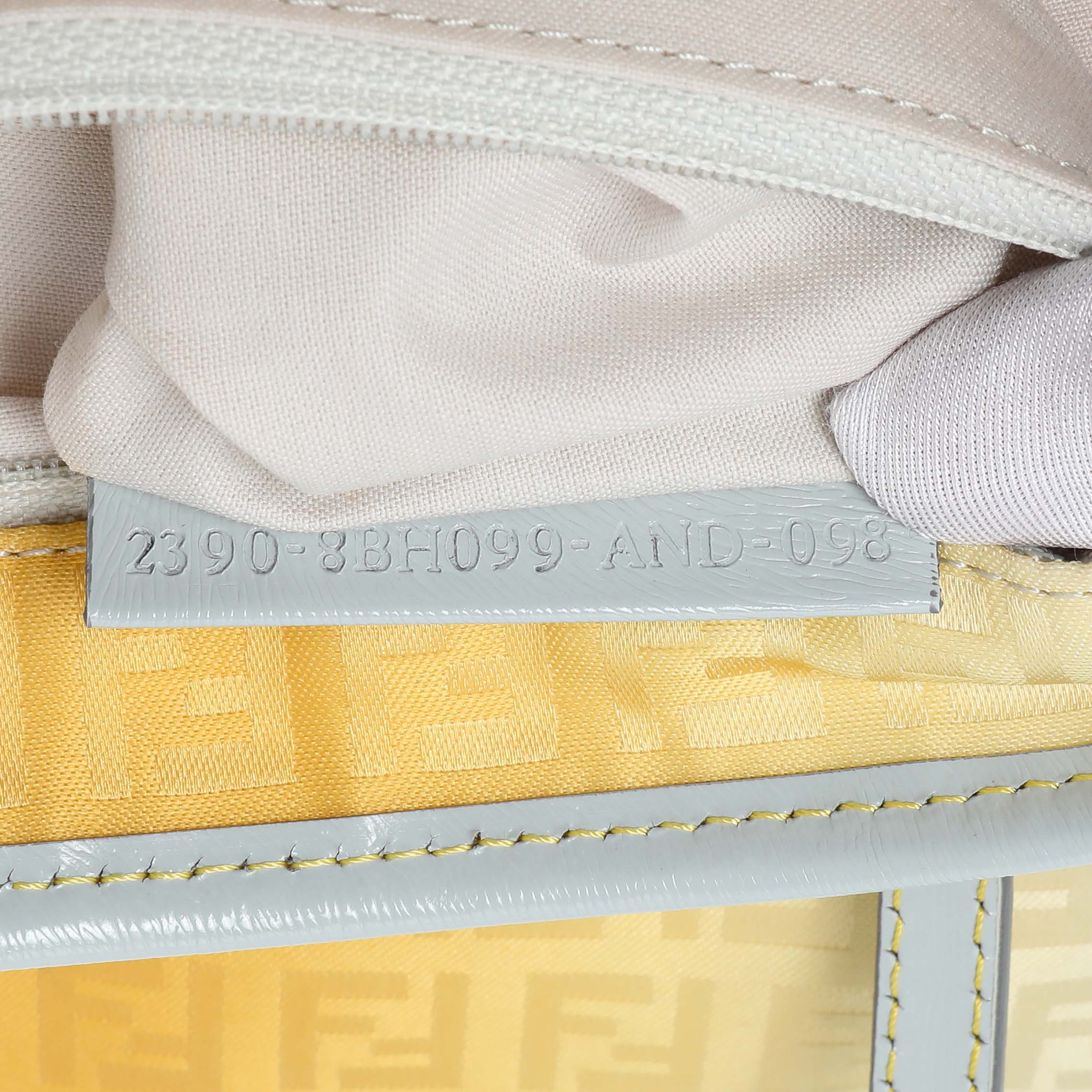 Fendi Yellow Grey Zucchino Canvas Tote - Image 10