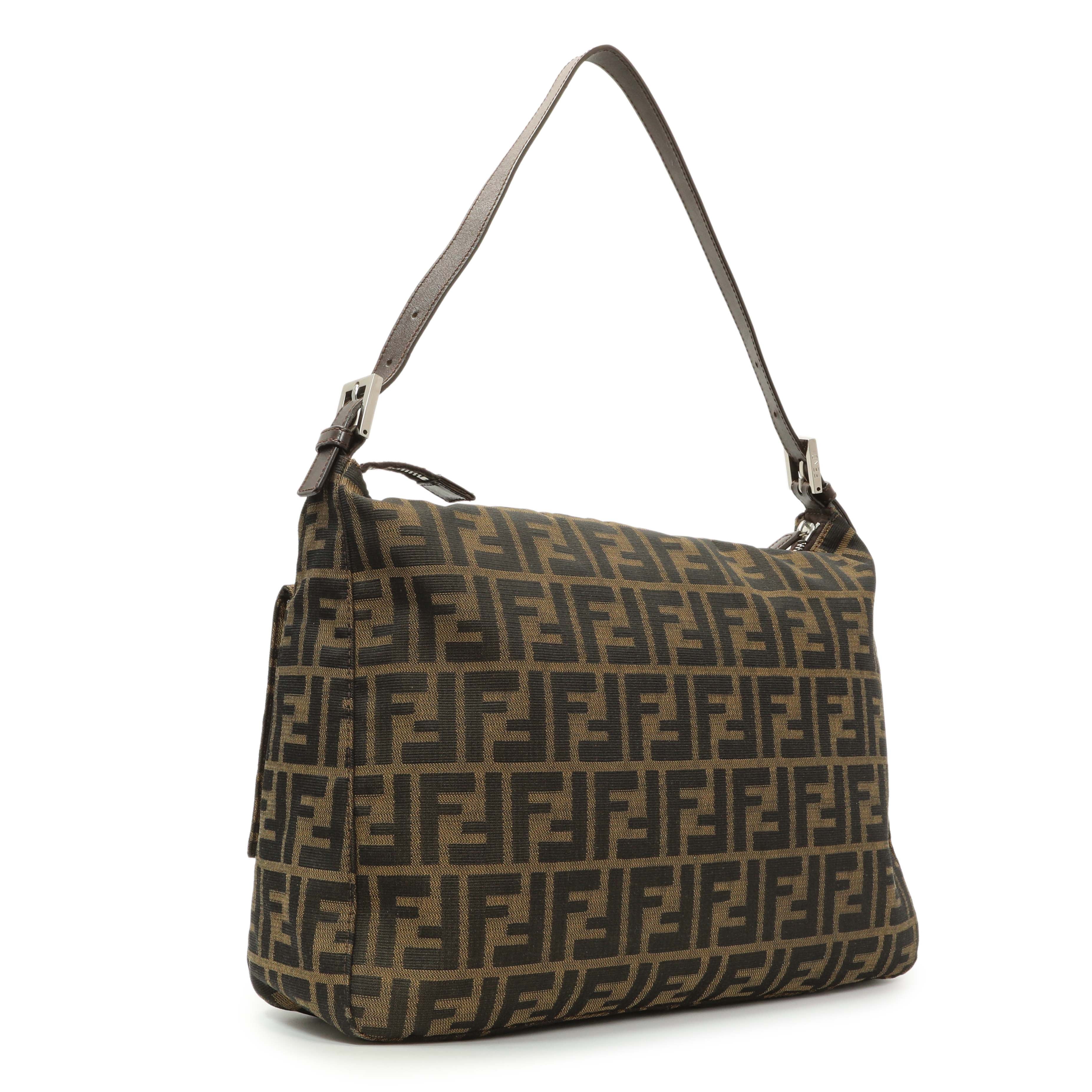 Fendi Zucca Mama Baguette Zip Shoulder Bag - Image 2