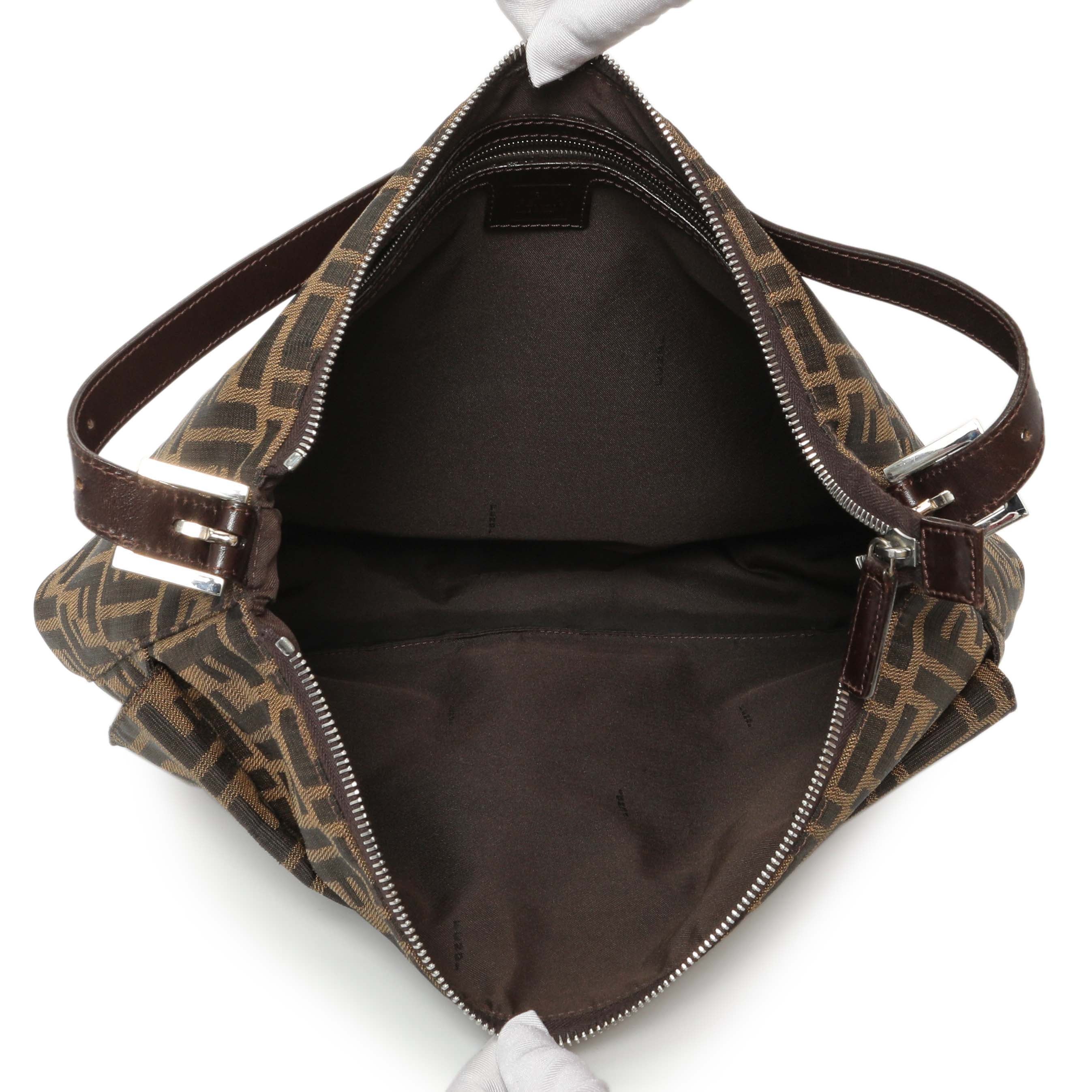 Fendi Zucca Mama Baguette Zip Shoulder Bag - Image 8