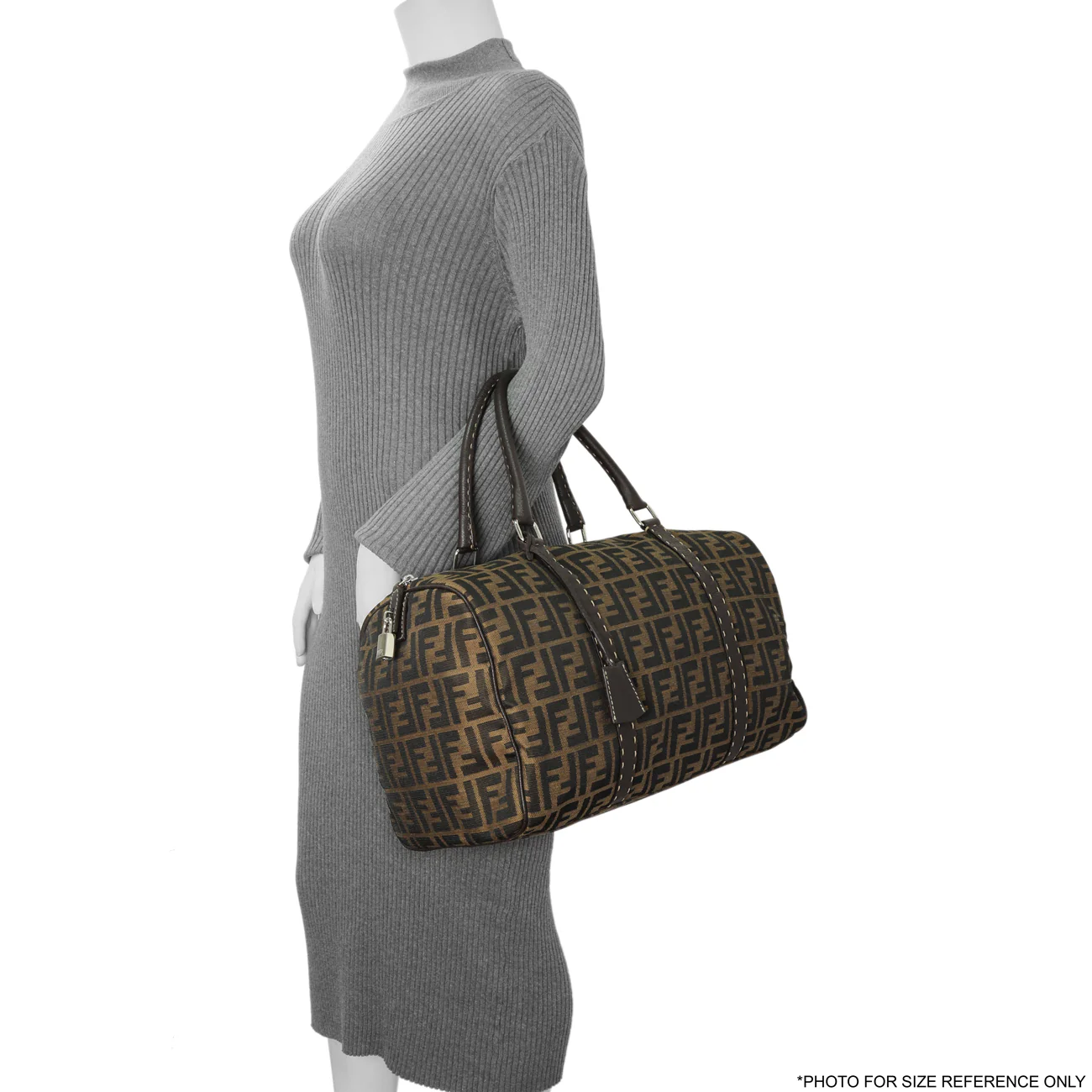 Fendi Zucca Selleria Large Boston Bag - Image 11