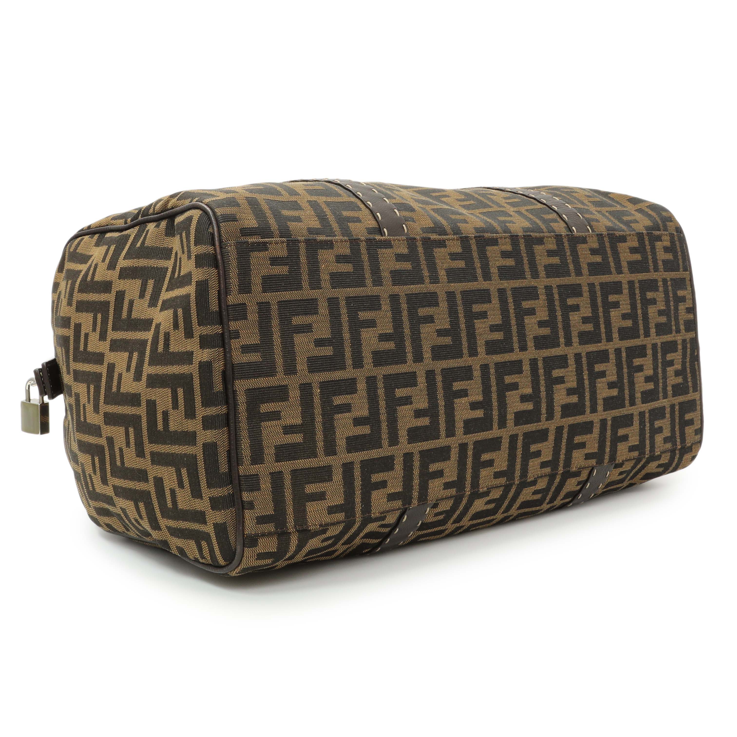 Fendi Zucca Selleria Large Boston Bag - Image 3