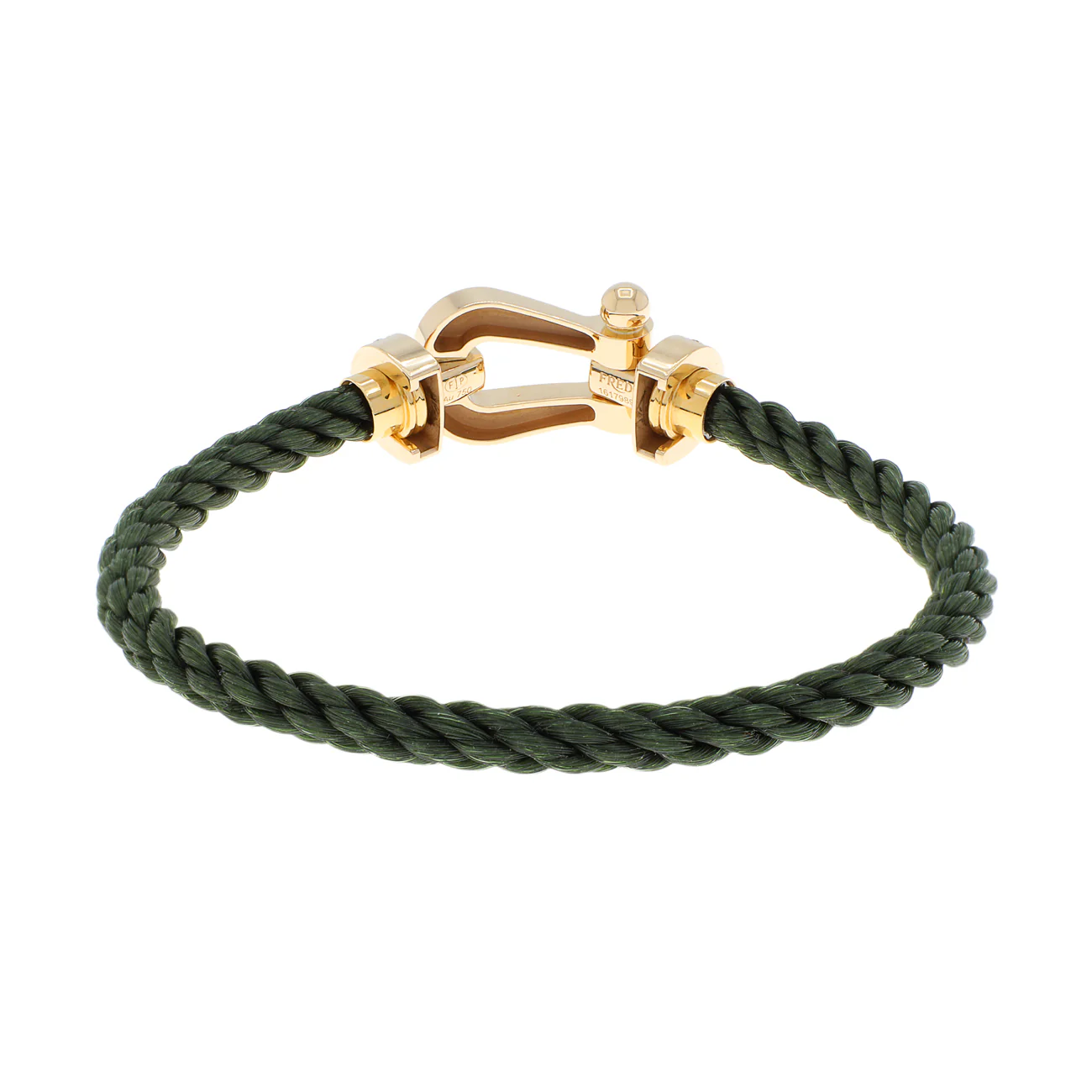 FRED 18K Yellow Gold Diamond Force 10 Large Cable Bracelet - Image 3
