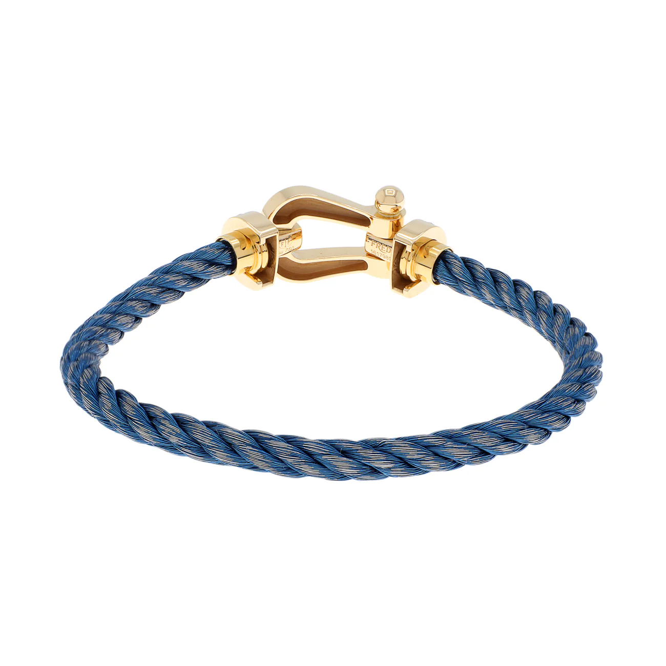 FRED 18K Yellow Gold Diamond Force 10 Large Cable Bracelet - Image 4