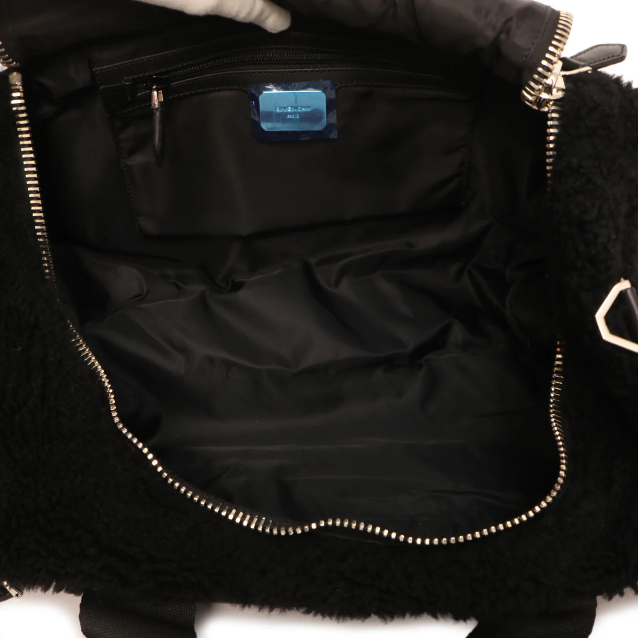Givenchy Black Shearling Duffle Backpack - Image 5