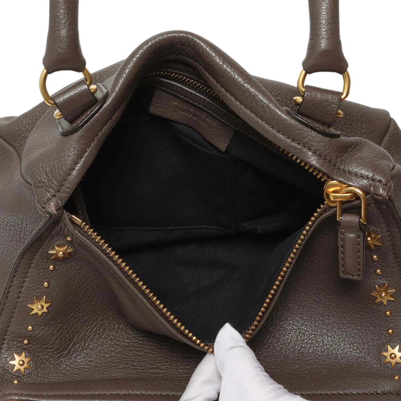 Givenchy Brown Sugar Goatskin Studded Midnight Stars Small Pandora - Image 6