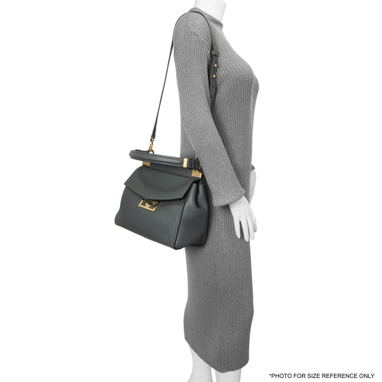 Givenchy Storm Grey Calfskin Small Mystic Shoulder Bag - Image 9