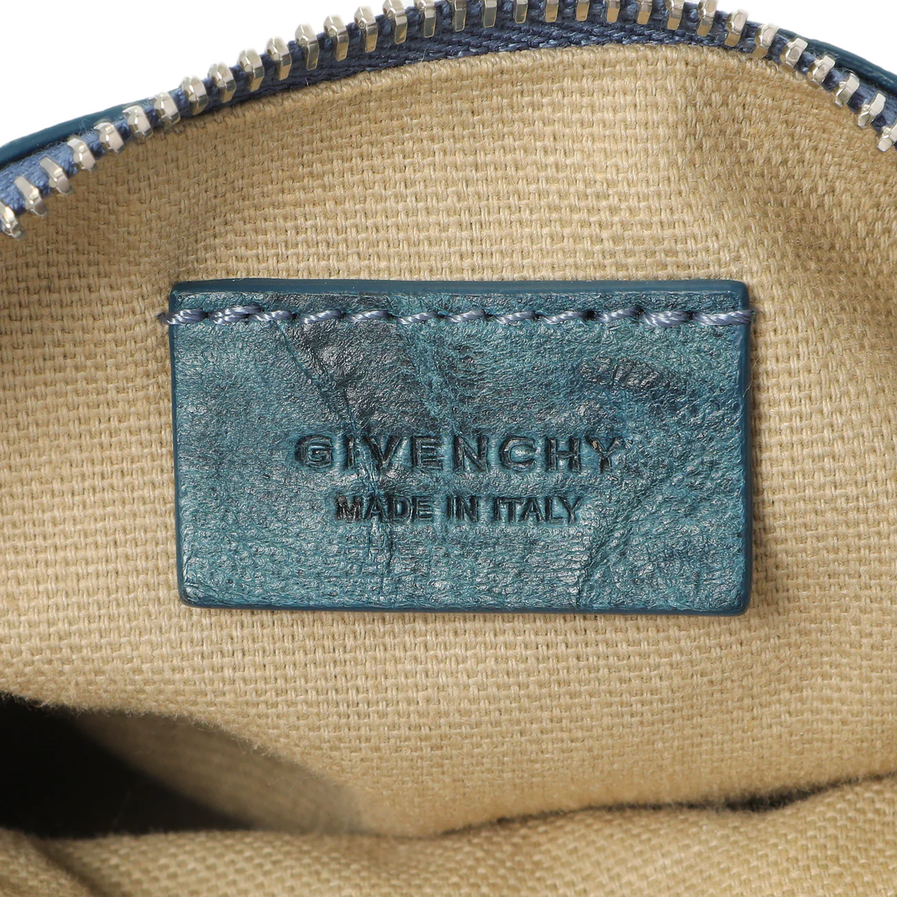 Givenchy Teal Tumbled Sheepskin Pandora Wristlet Clutch - Image 4