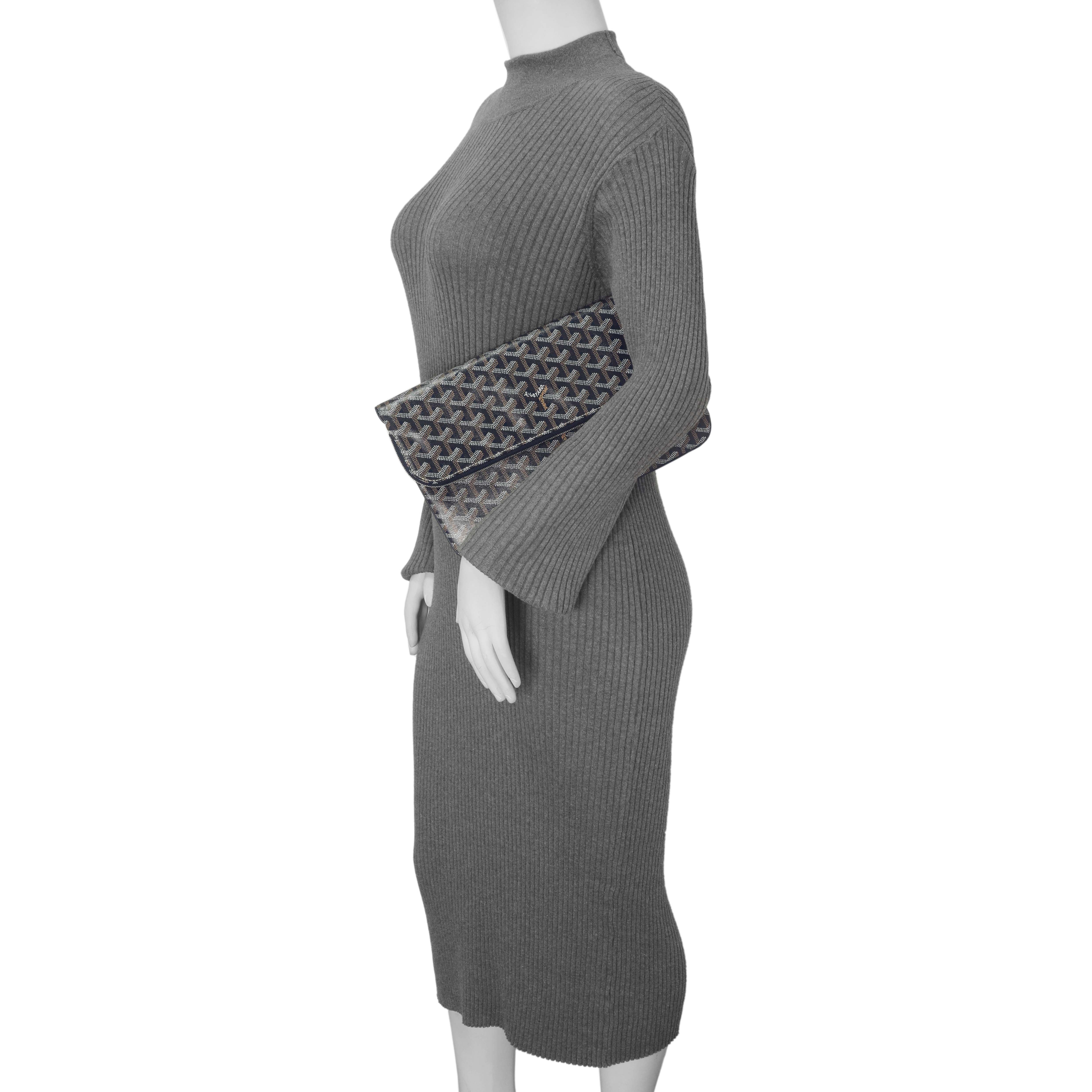 Goyard Blue Goyardine Sainte Marie Soft Clutch - Image 8