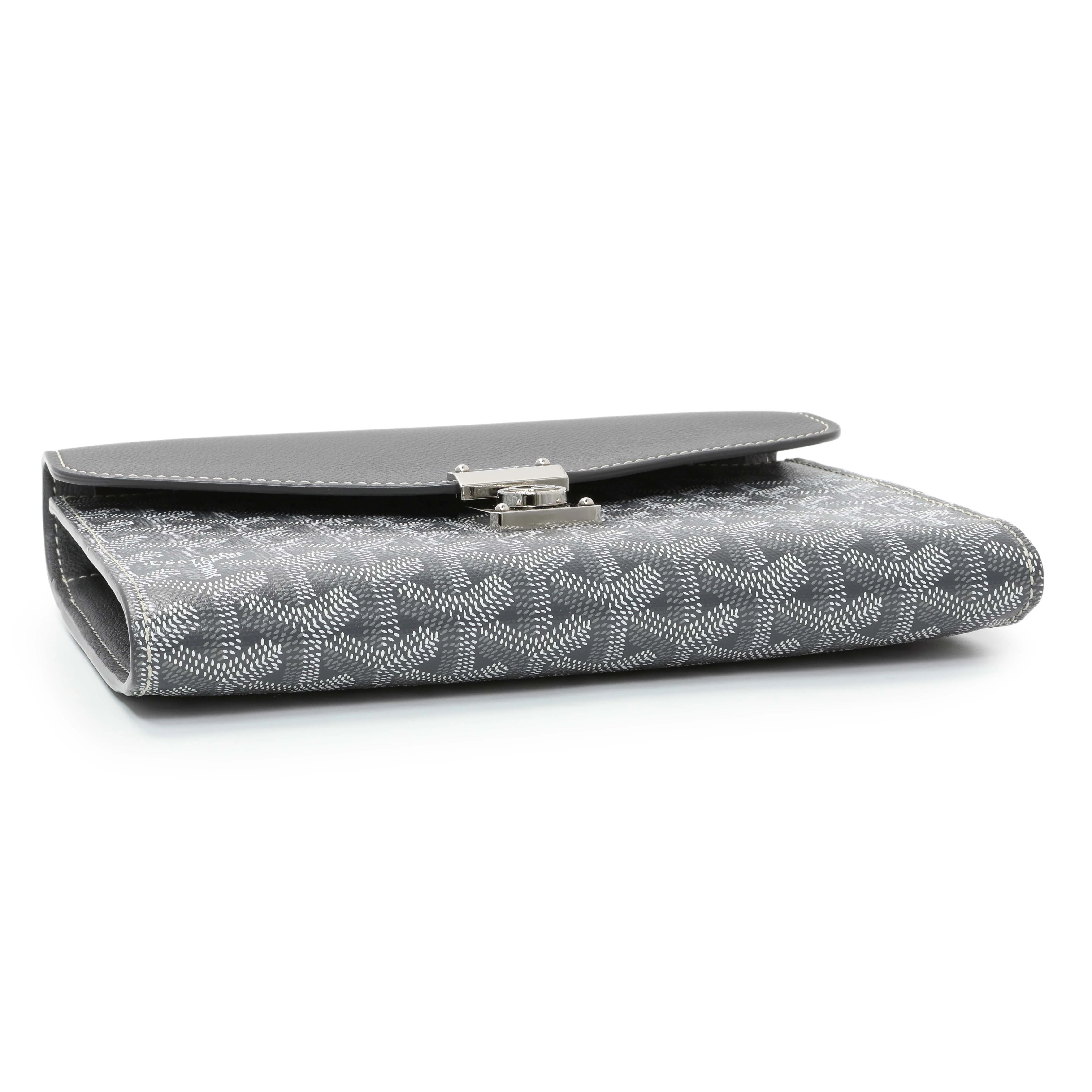 Goyard Grey Goyardine Calfskin Chypre Wallet Pouch - Image 3