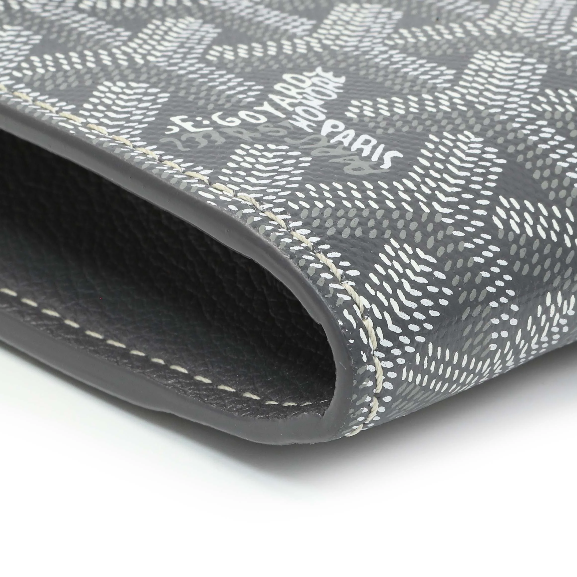 Goyard Grey Goyardine Calfskin Chypre Wallet Pouch - Image 4