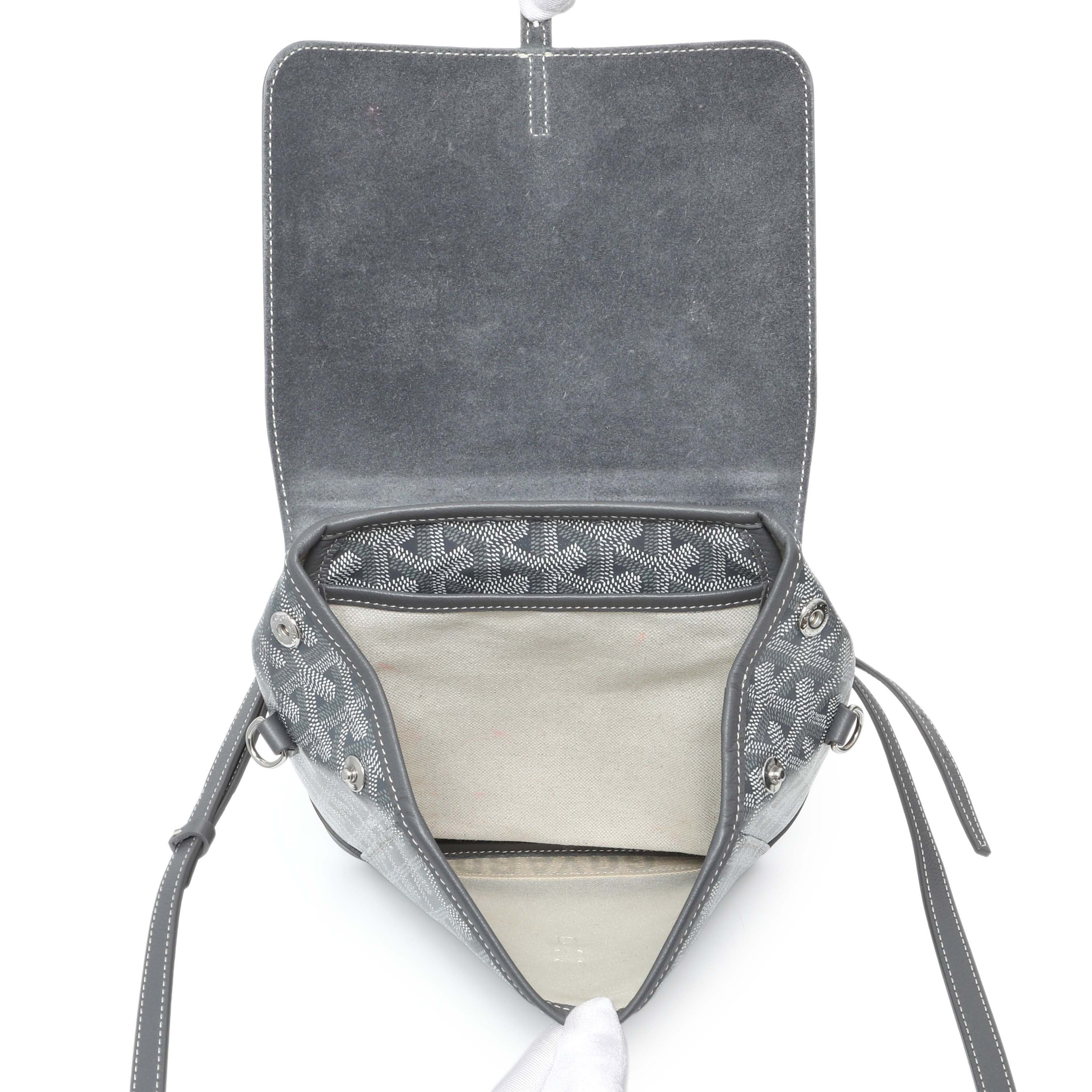 Goyard Grey Goyardine Calfskin Mini Alpin Backpack - Image 8