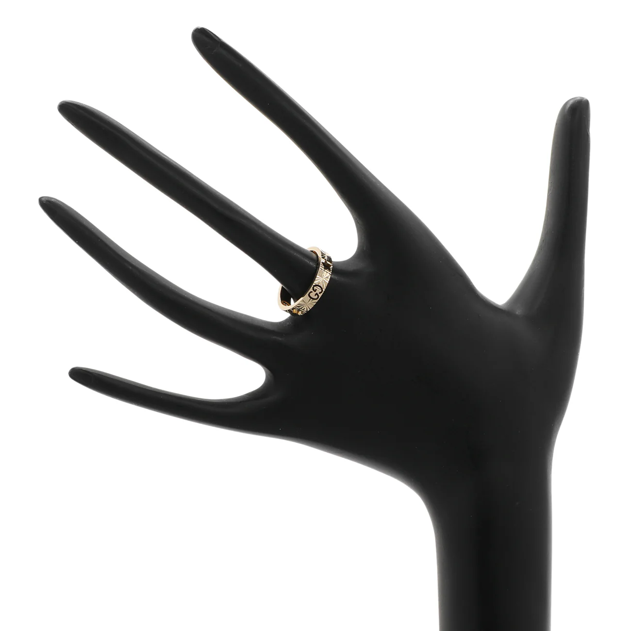 Gucci 18K Yellow Gold Icon Heart Band Ring - Image 3