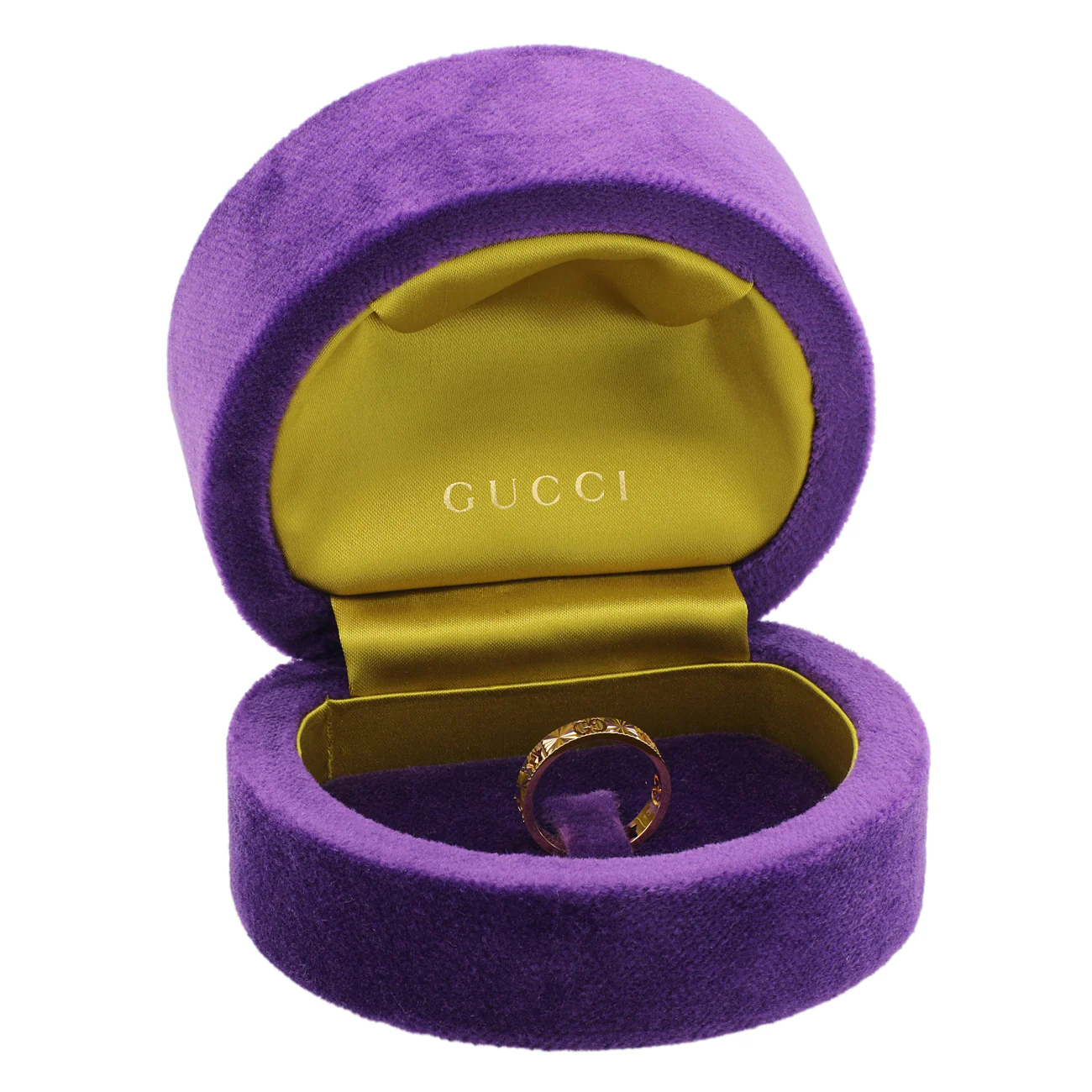 Gucci 18K Yellow Gold Icon Heart Band Ring - Image 4
