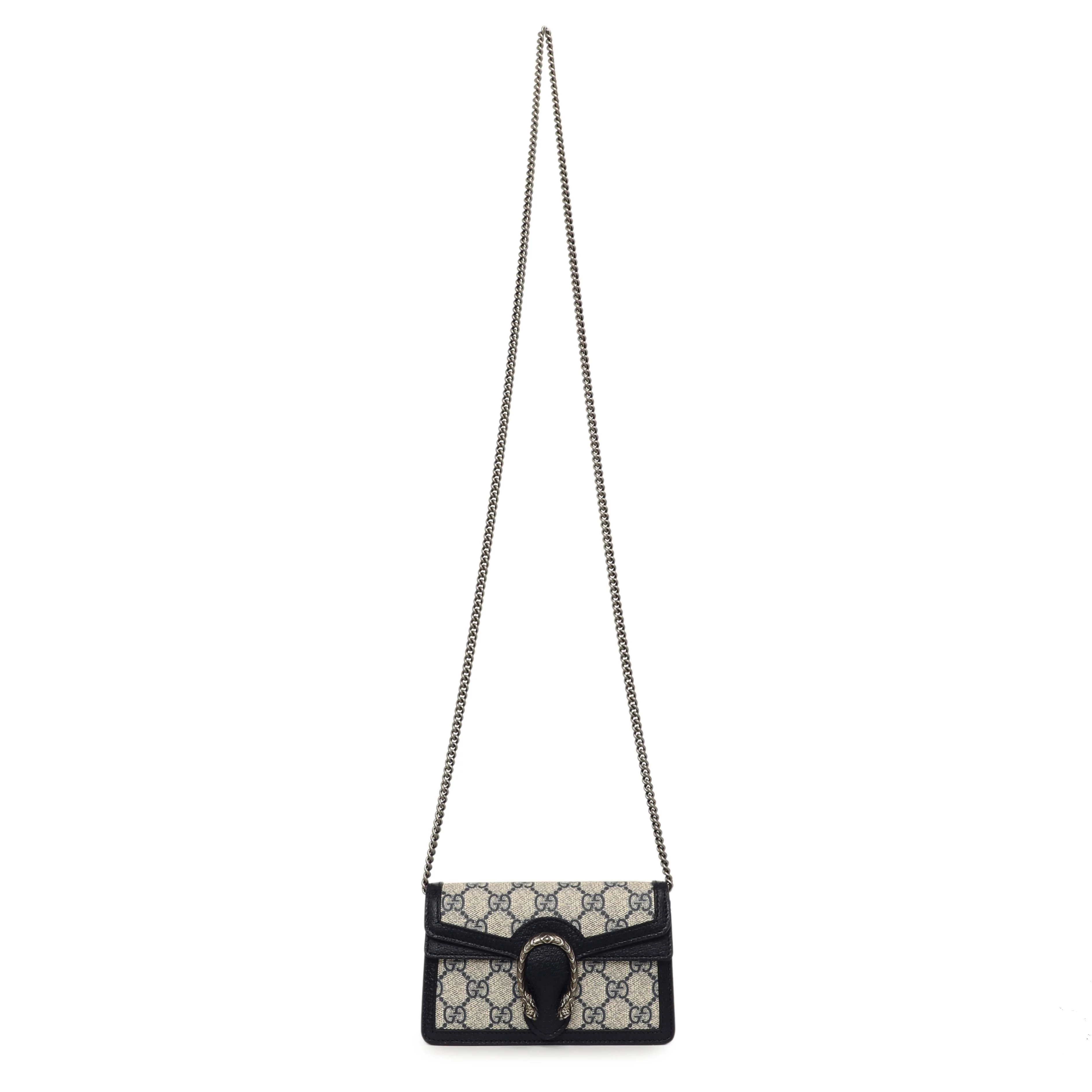 Gucci Beige Blue GG Supreme Monogram Super Mini Dionysus