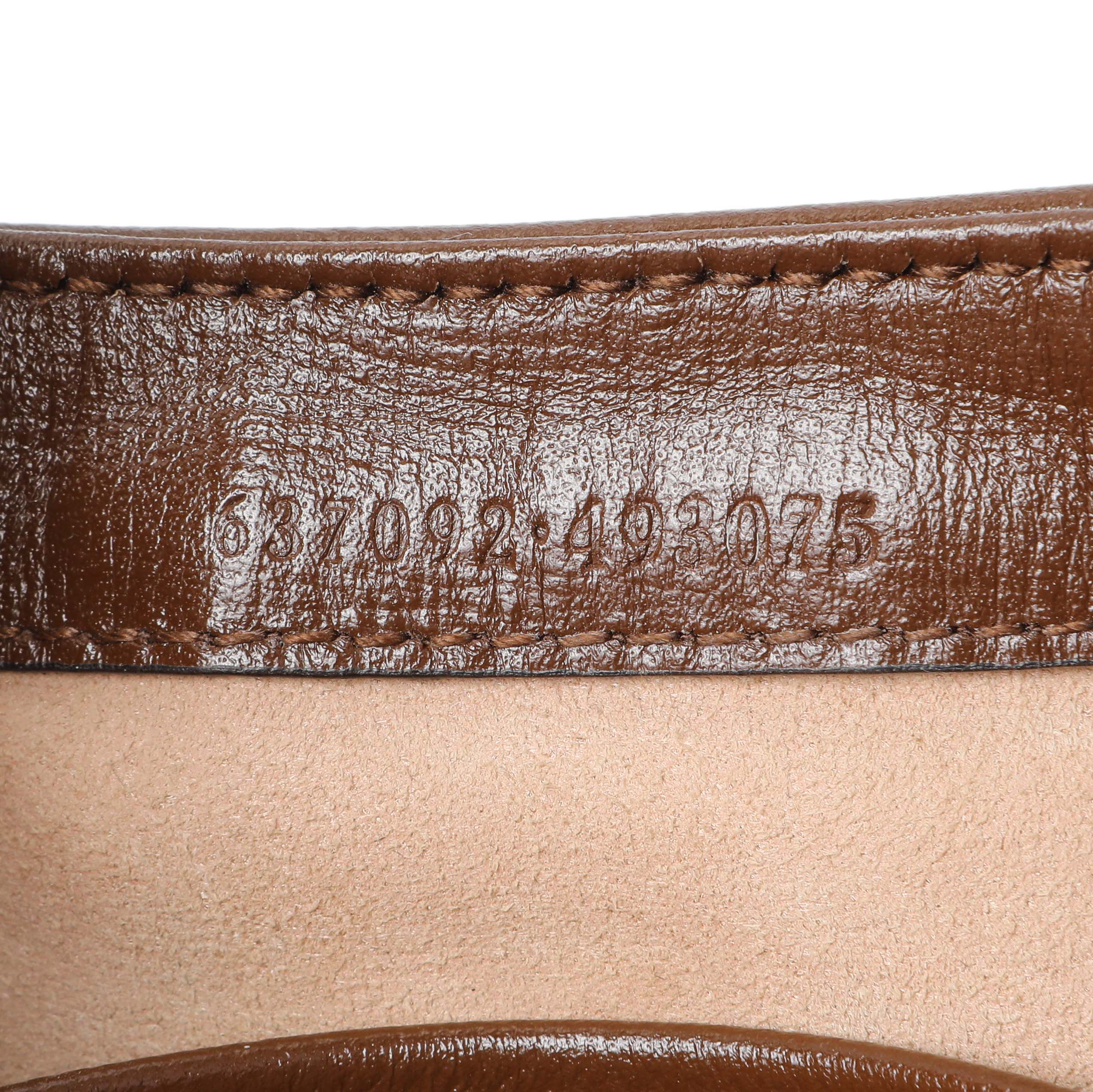 Gucci Beige Ebony Brown Sugar GG Supreme Monogram Azalea Calfskin Web Mini Jackie 1961 Hobo - Image 7
