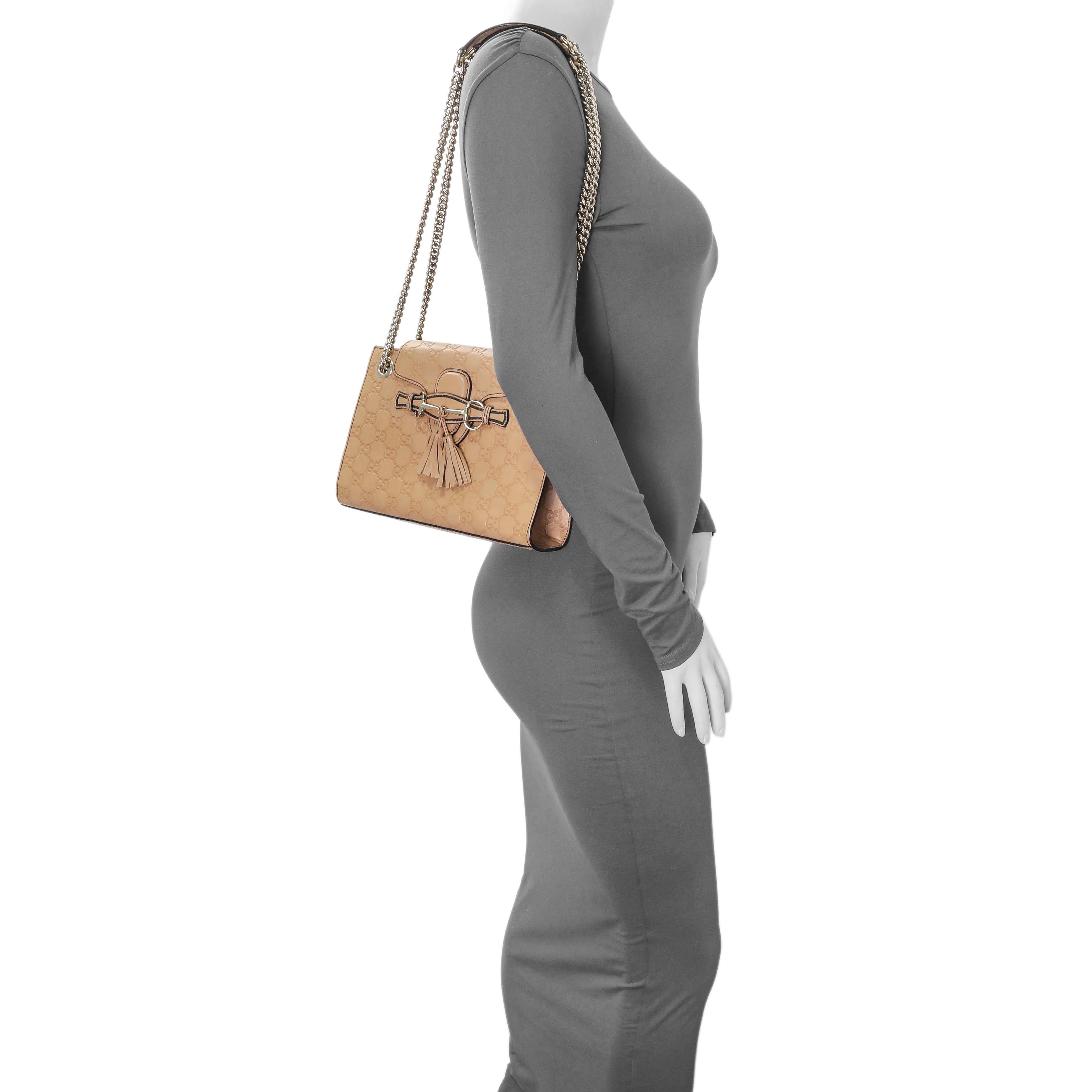 Gucci Beige Guccissima Emily Small Chain Shoulder Bag - Image 8