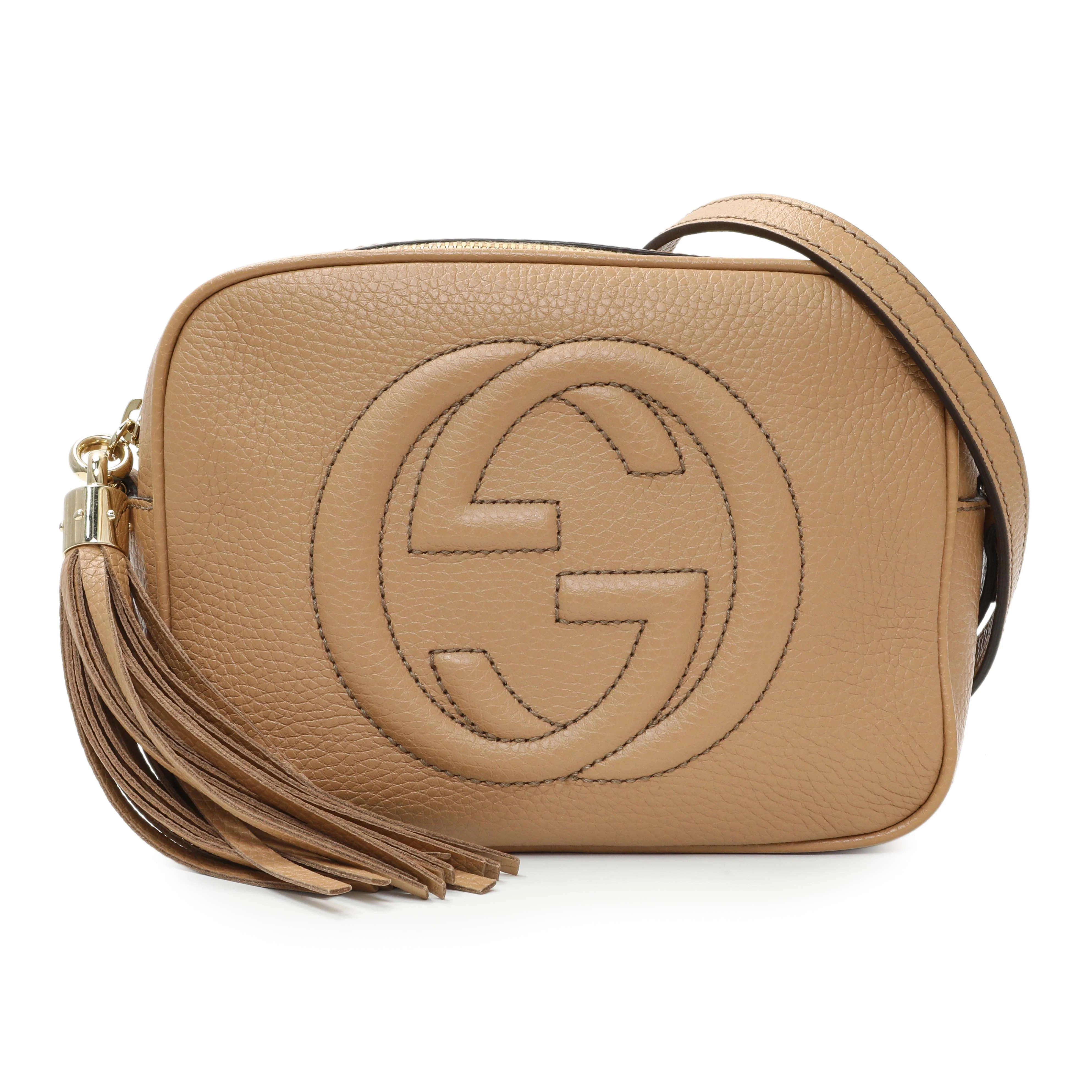 Gucci Beige Pebbled Calfskin Small Soho Disco Bag