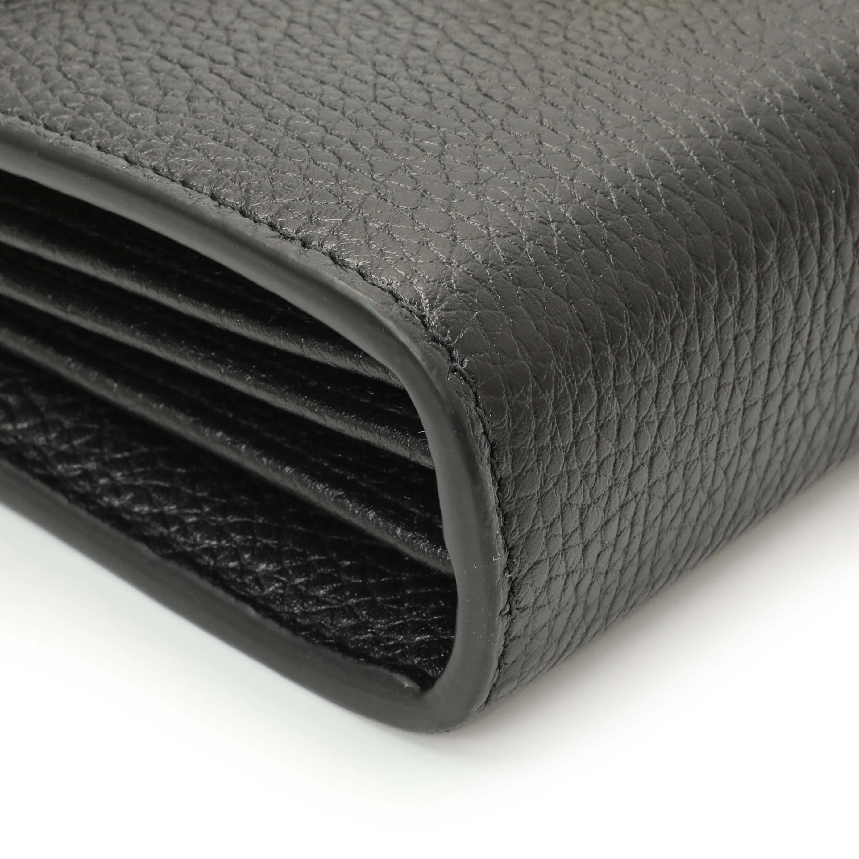 Gucci Black Calfskin GG Marmont Chain Wallet - Image 4