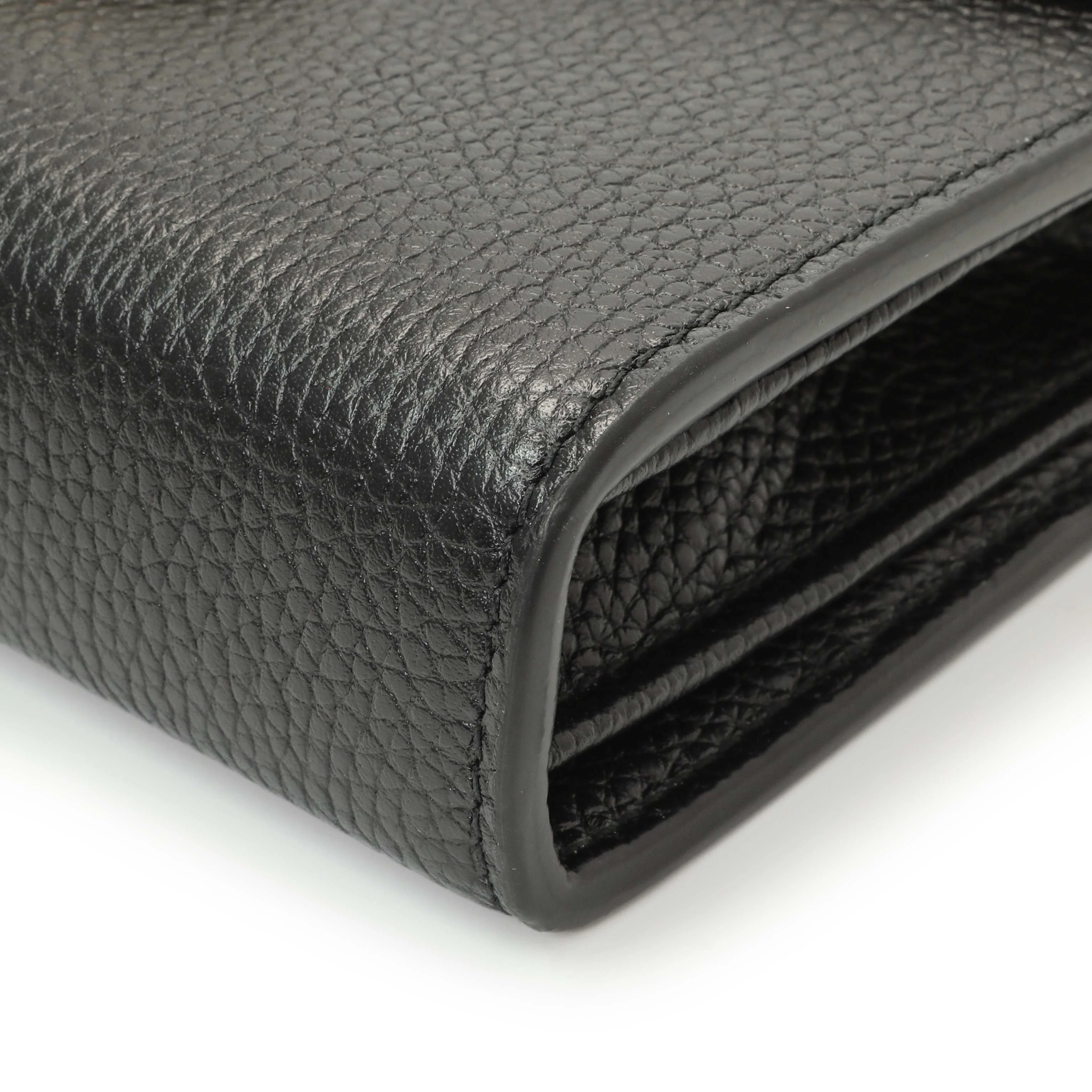 Gucci Black Calfskin GG Marmont Chain Wallet - Image 5