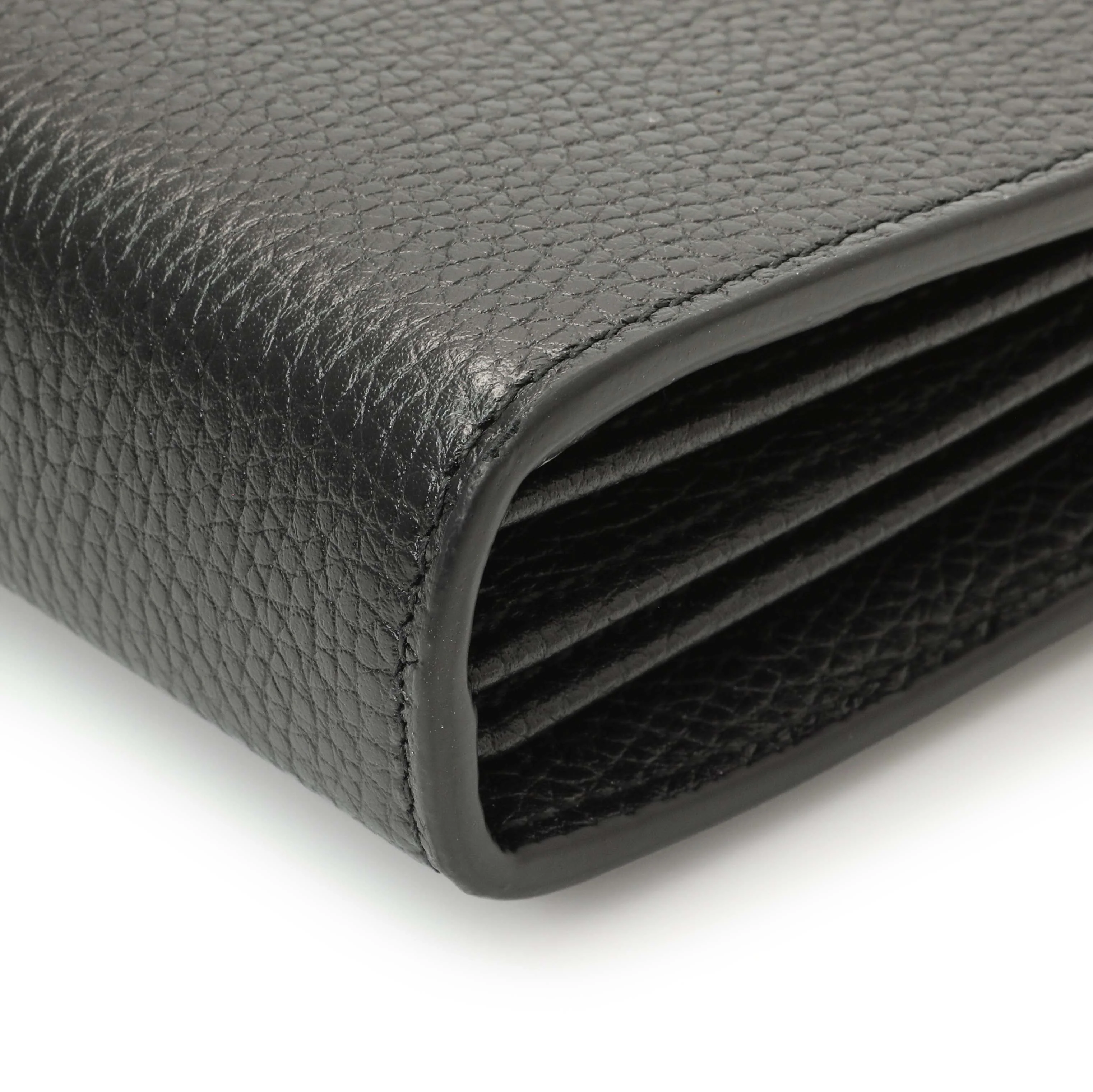 Gucci Black Calfskin GG Marmont Chain Wallet - Image 7