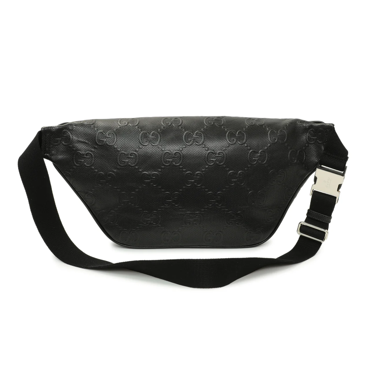 Gucci Black Calfskin GG Tennis Embossed Pocket Belt Bag - Image 2