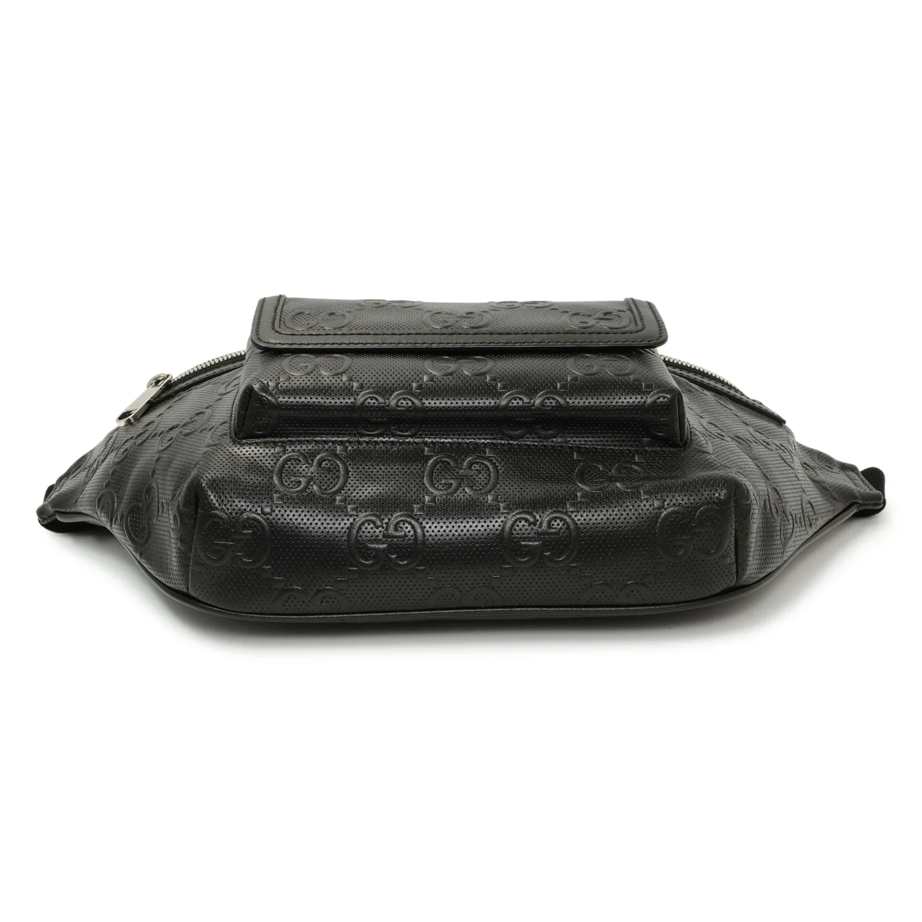 Gucci Black Calfskin GG Tennis Embossed Pocket Belt Bag - Image 3