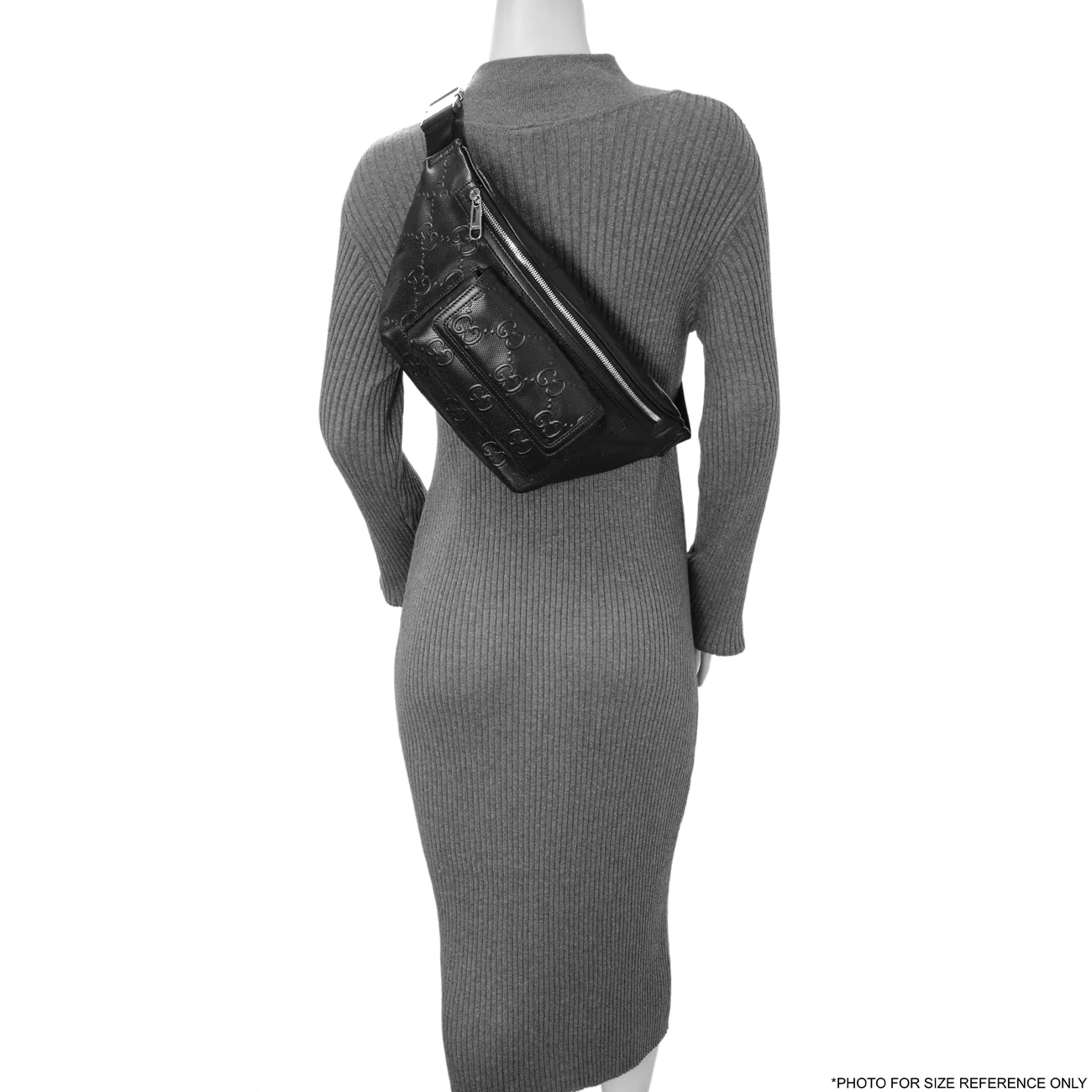 Gucci Black Calfskin GG Tennis Embossed Pocket Belt Bag - Image 7