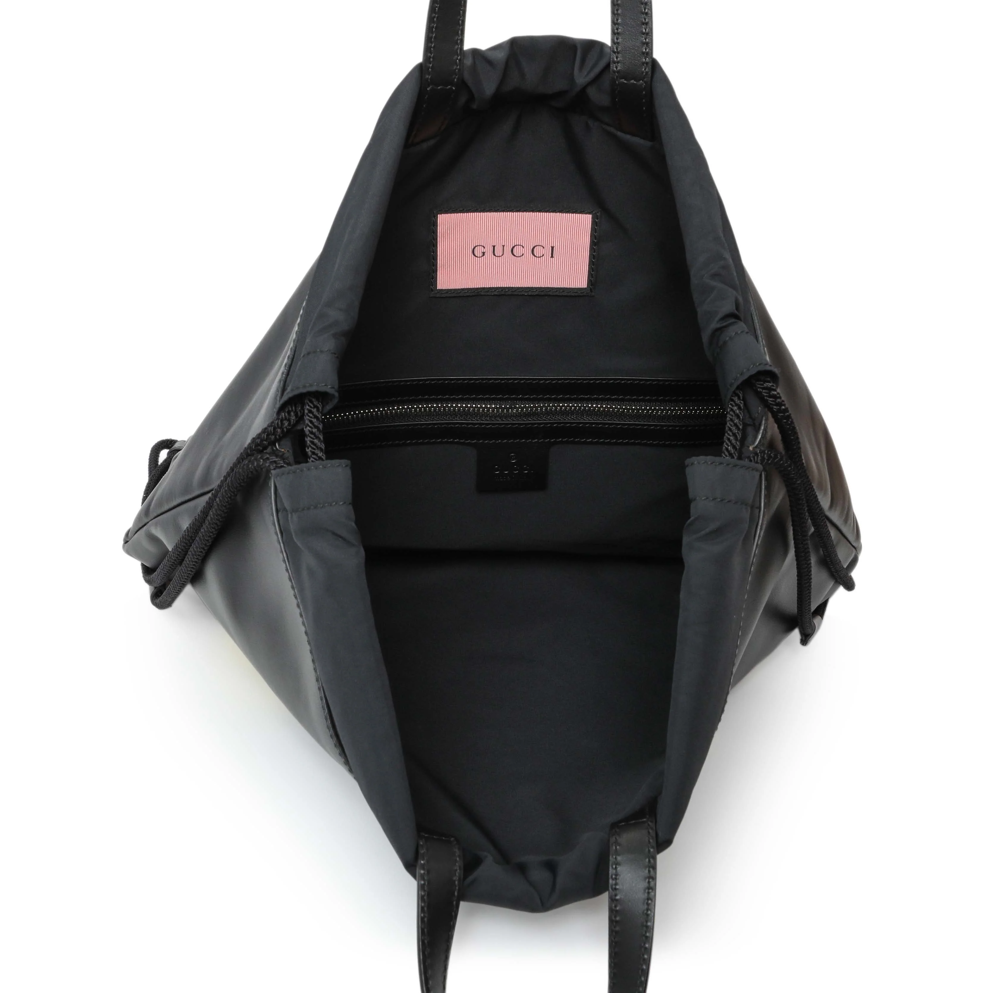 Gucci Black Calfskin GucciGhost Drawstring Backpack - Image 4