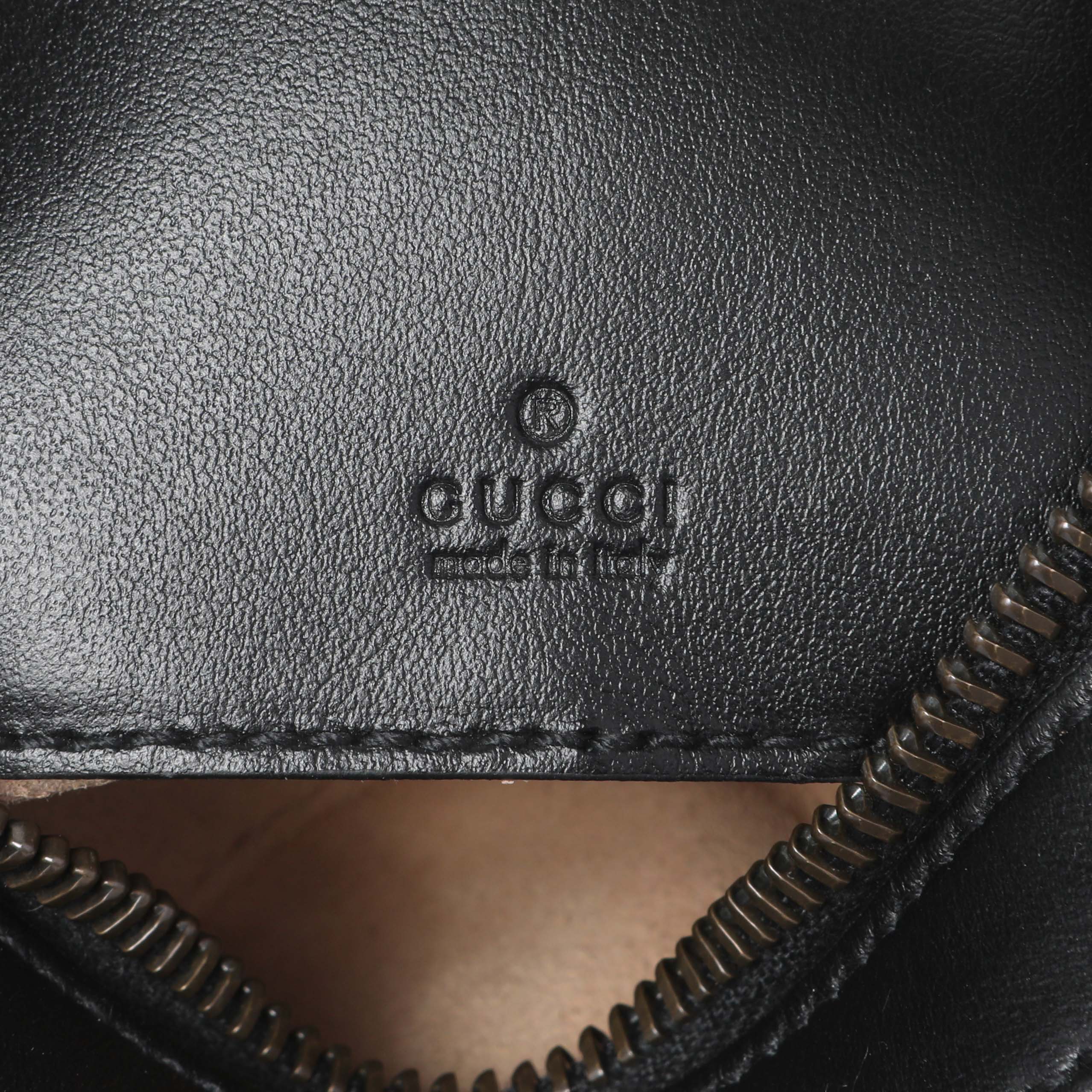Gucci Black Calfskin Matelasse Chevron Mini GG Marmont Half Moon Hobo - Image 5