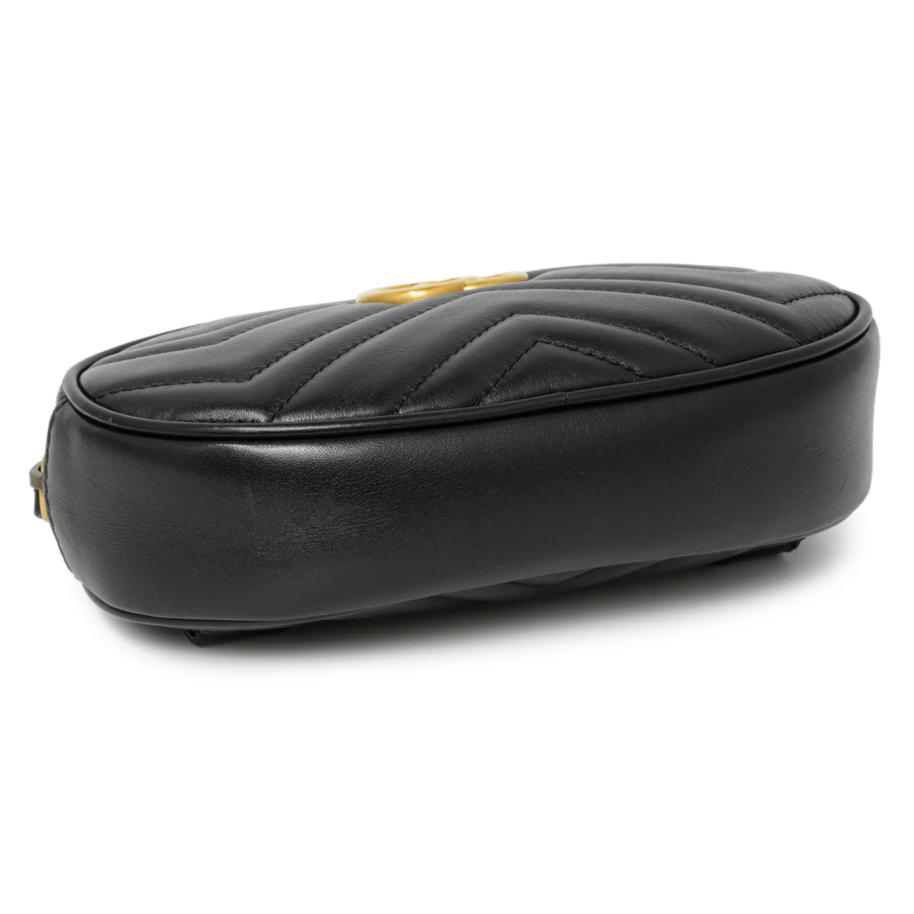 Gucci Black Calfskin Matelasse GG Marmont Belt Bag - Image 4