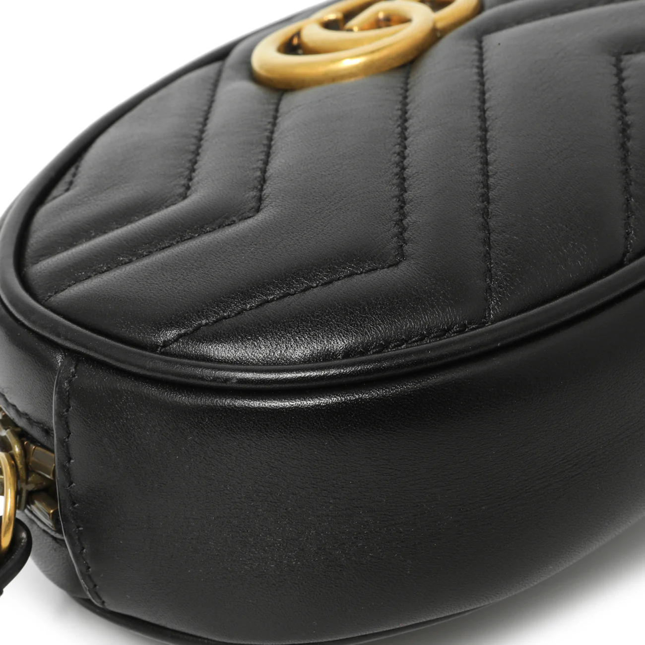 Gucci Black Calfskin Matelasse GG Marmont Belt Bag - Image 5