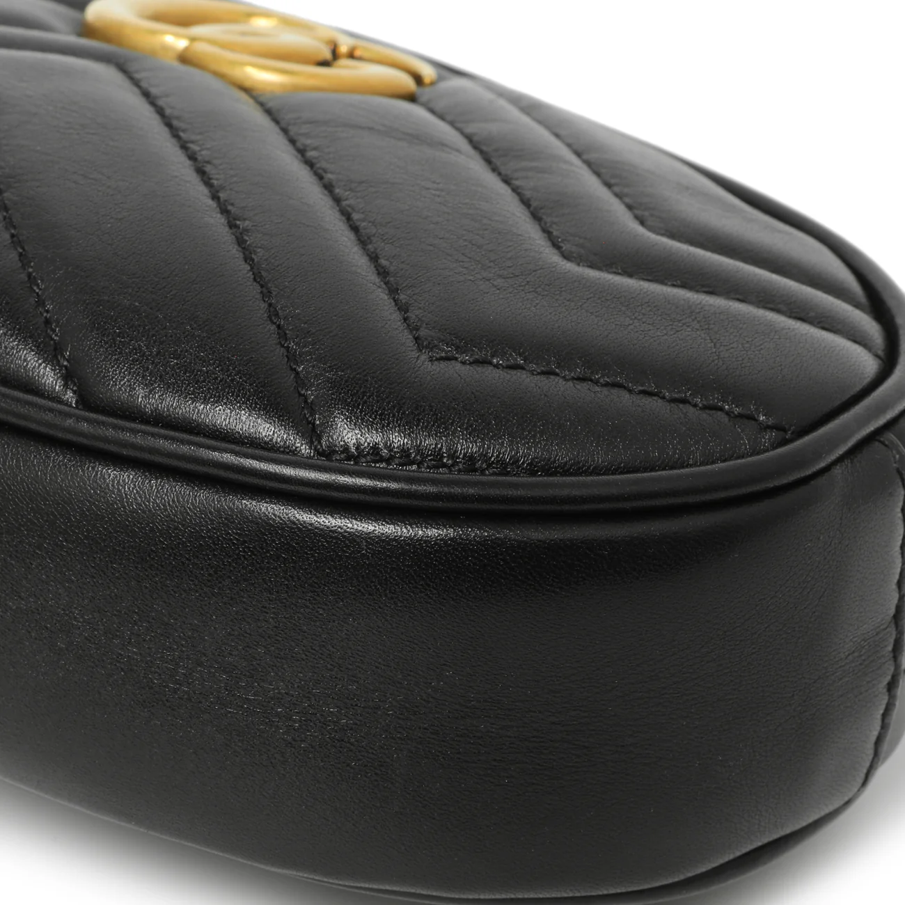 Gucci Black Calfskin Matelasse GG Marmont Belt Bag - Image 6
