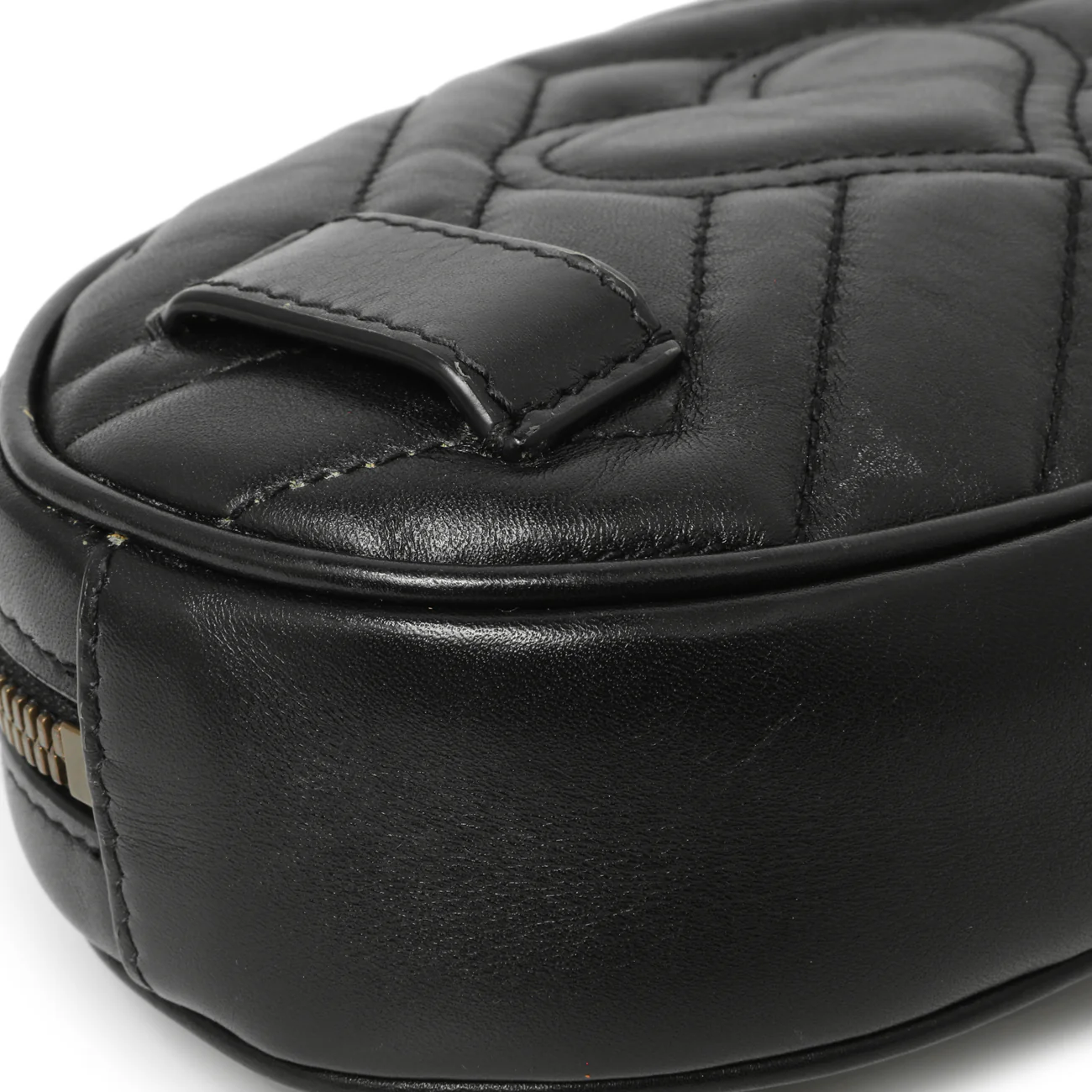 Gucci Black Calfskin Matelasse GG Marmont Belt Bag - Image 7