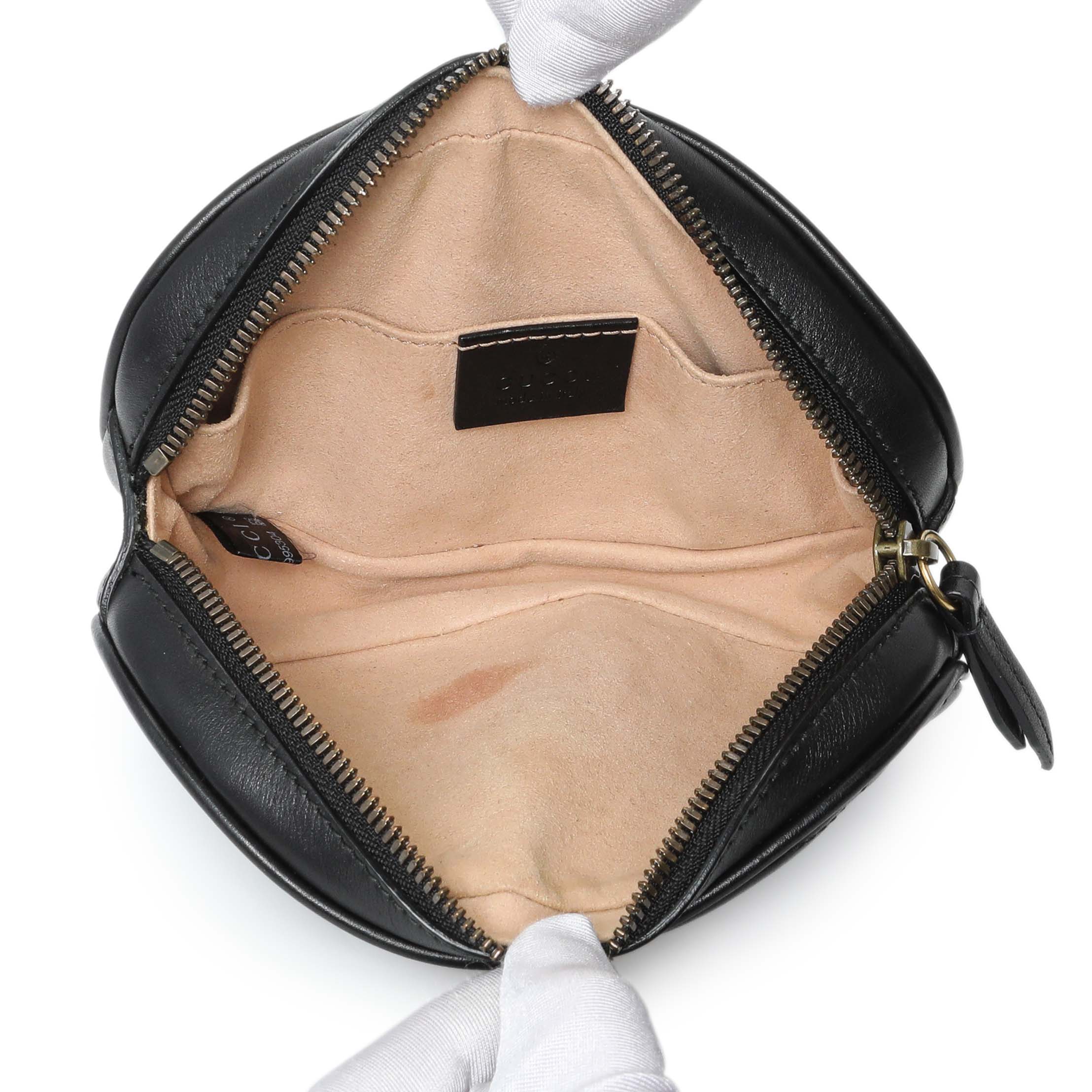 Gucci Black Calfskin Matelasse GG Marmont Belt Bag - Image 4