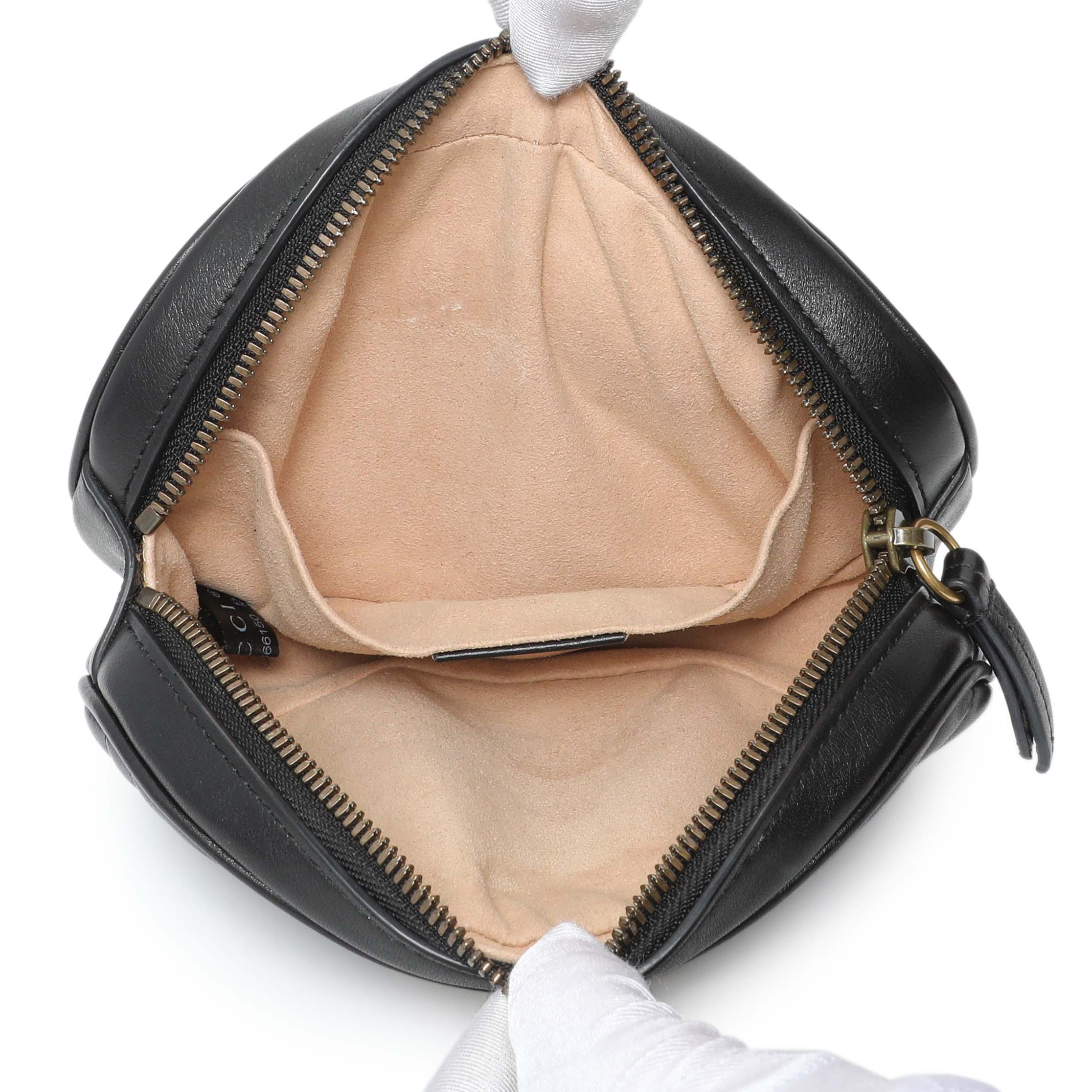 Gucci Black Calfskin Matelasse GG Marmont Belt Bag - Image 4