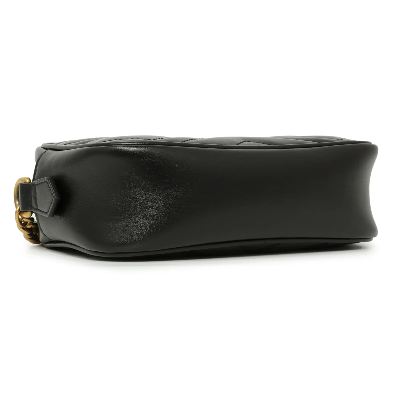 Gucci Black Calfskin Matelasse Mini GG Marmont Chain Shoulder Bag - Image 3