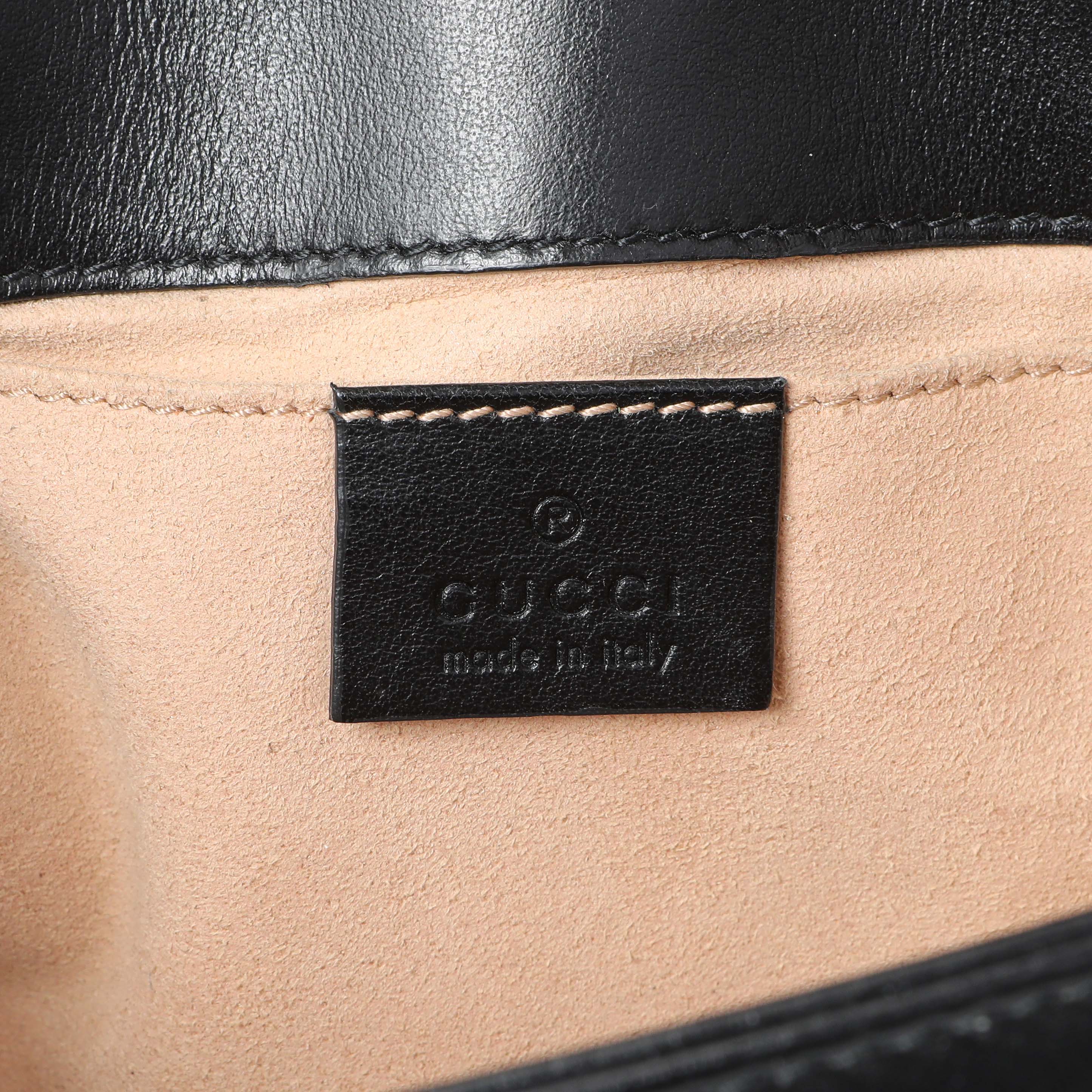 Gucci Black Calfskin Matelasse Mini GG Marmont Shoulder Bag - Image 5