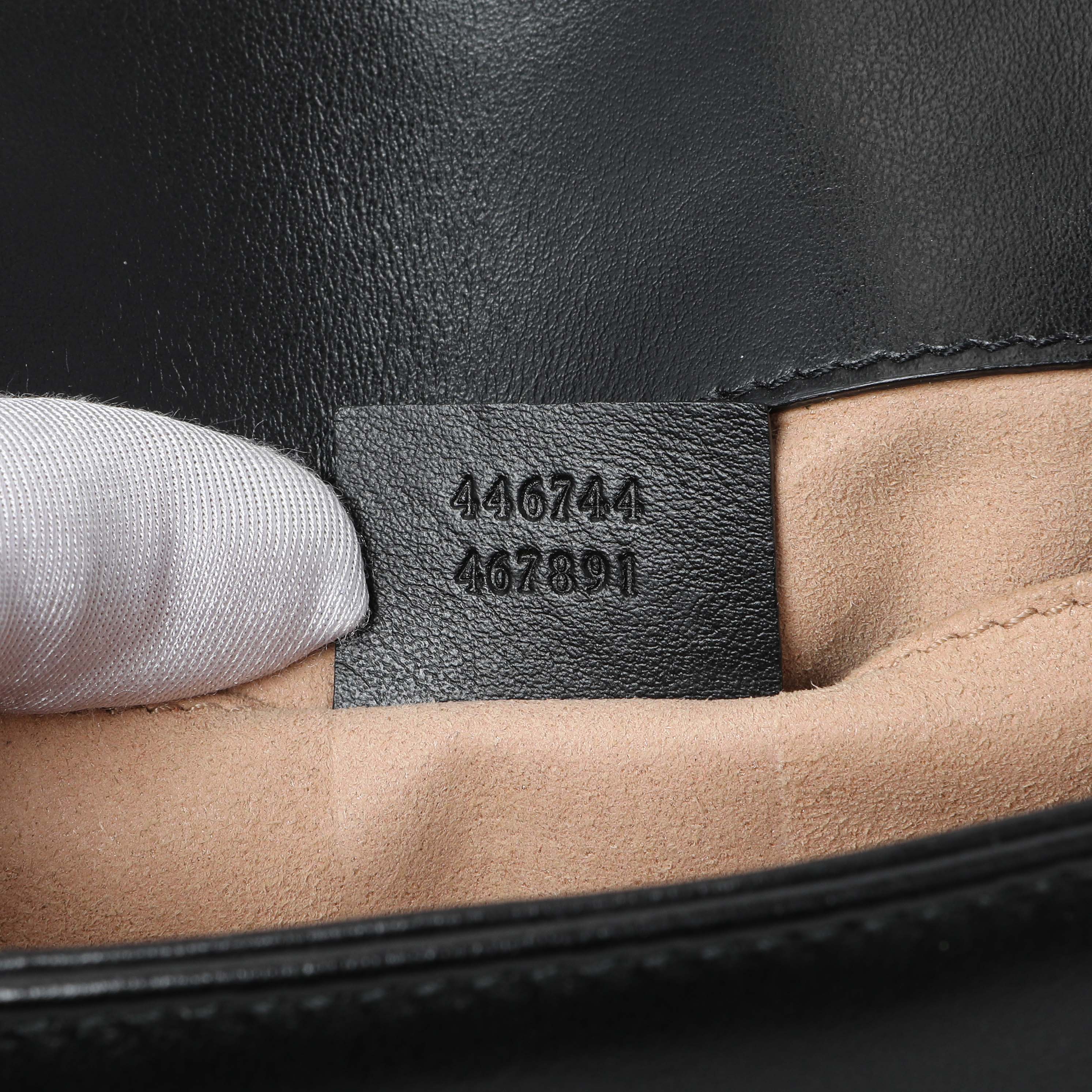 Gucci Black Calfskin Matelasse Mini GG Marmont Shoulder Bag - Image 6
