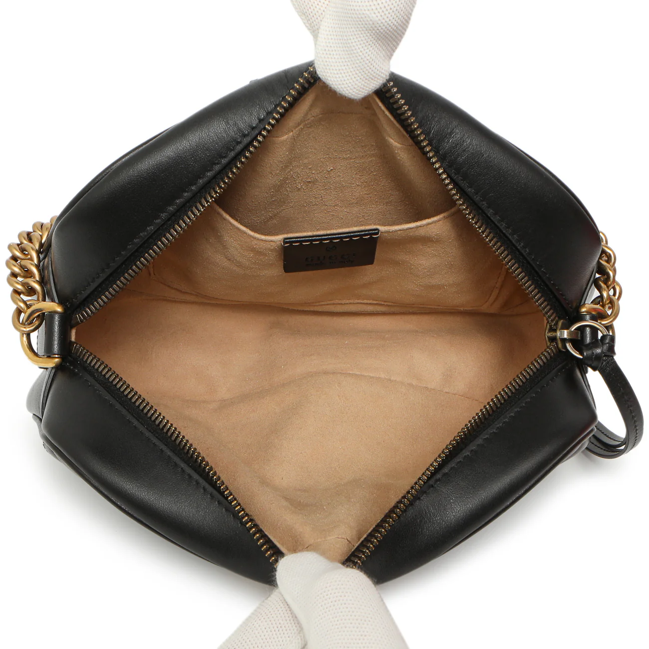 Gucci Black Calfskin Matelasse Small GG Marmont Chain Shoulder Bag - Image 4