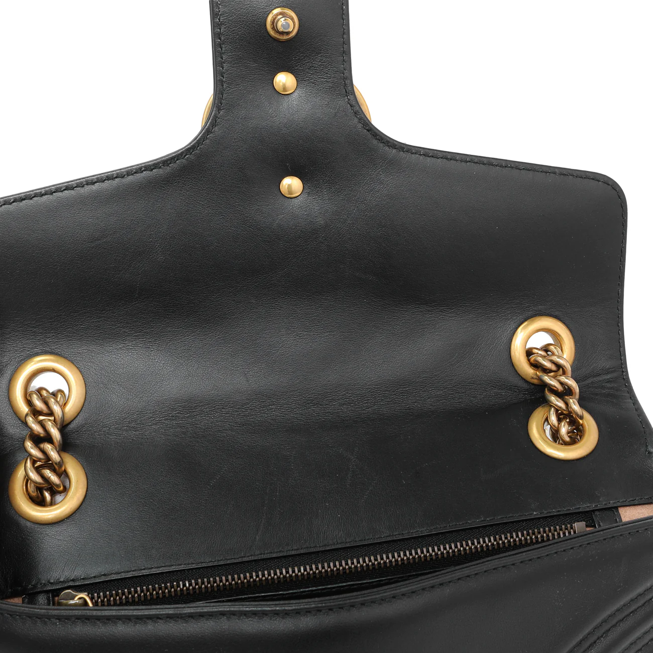 Gucci Black Calfskin Matelasse Small GG Marmont Shoulder Bag - Image 11