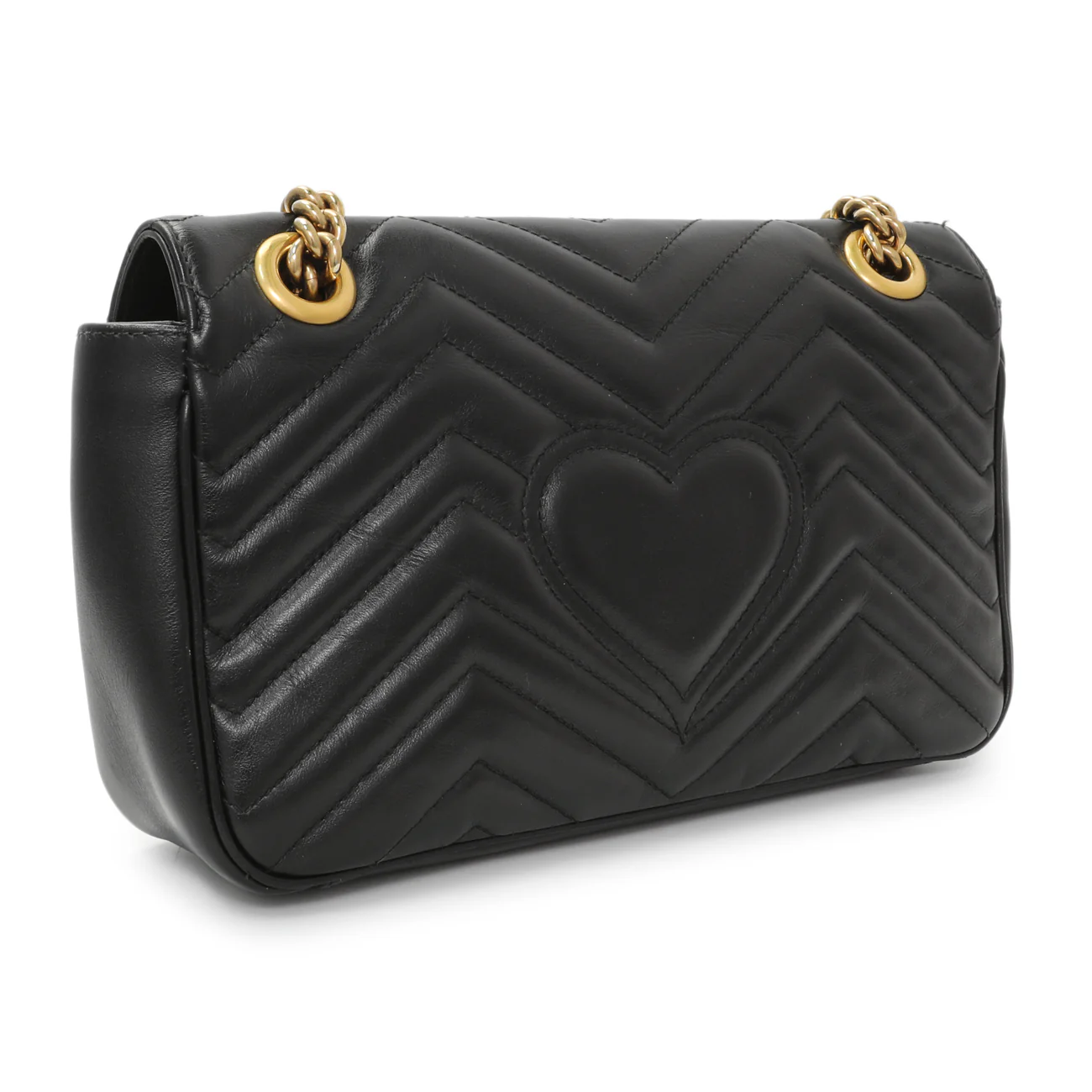 Gucci Black Calfskin Matelasse Small GG Marmont Shoulder Bag - Image 2